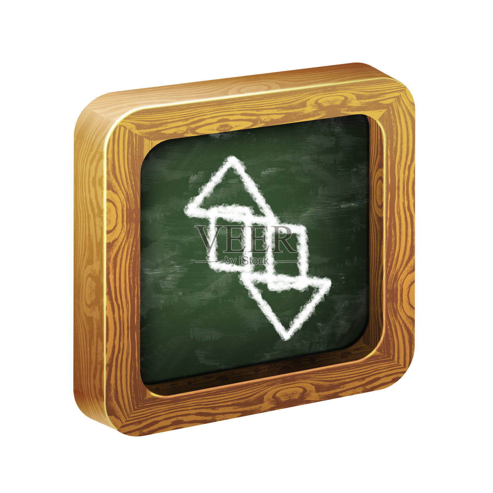 木制框架的图标，粉笔手绘插画图片素材