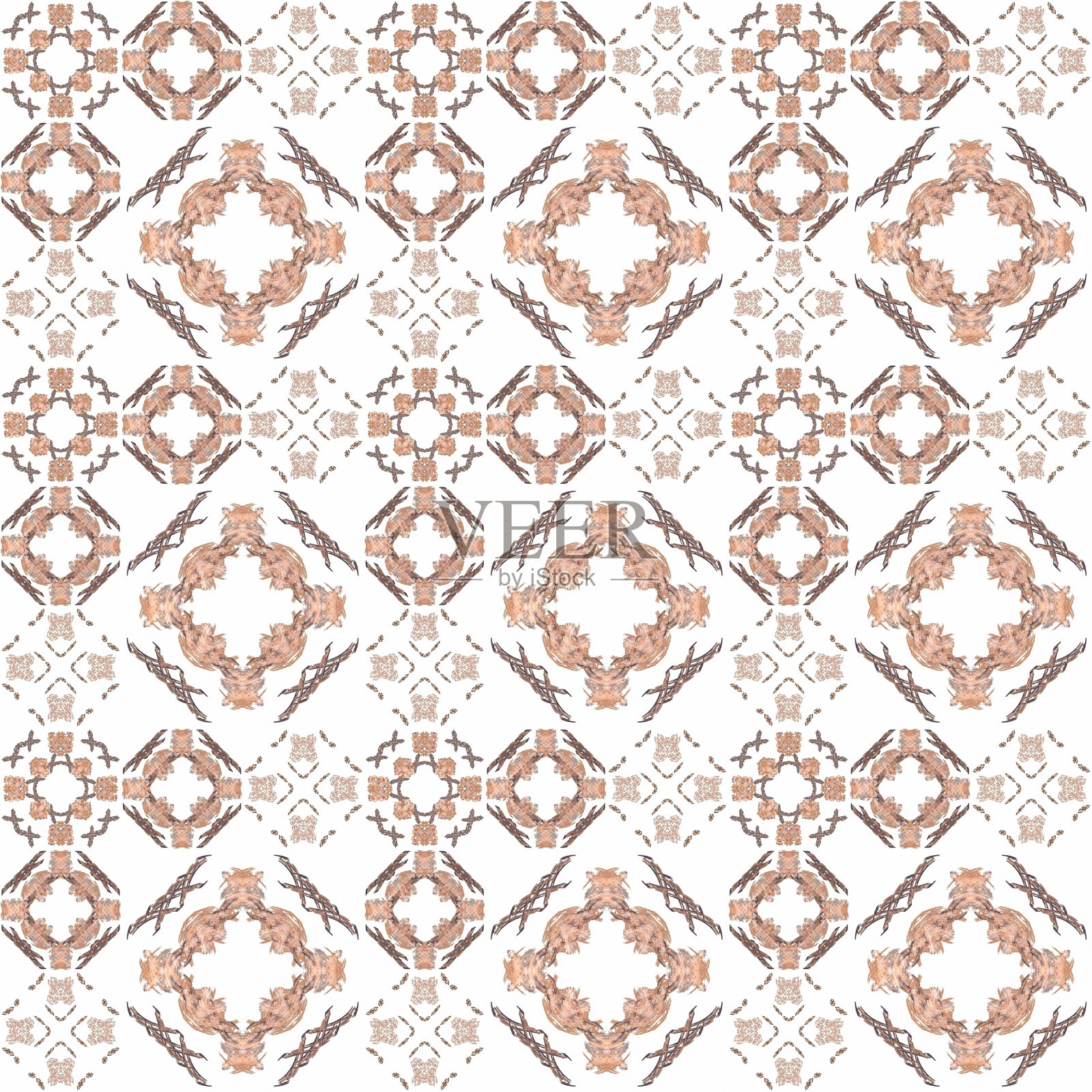 无缝纹理与三维渲染抽象分形棕色图案照片摄影图片