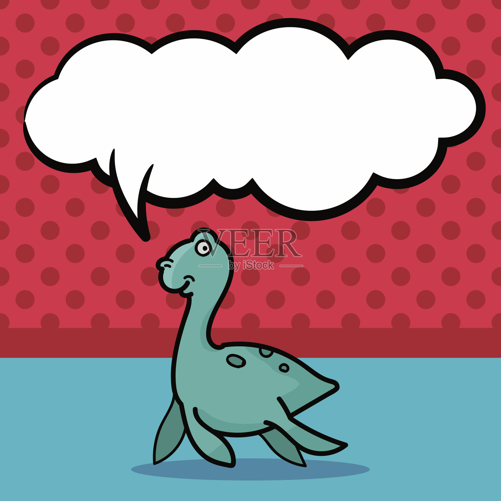 恐龙涂鸦，语音泡泡设计元素图片