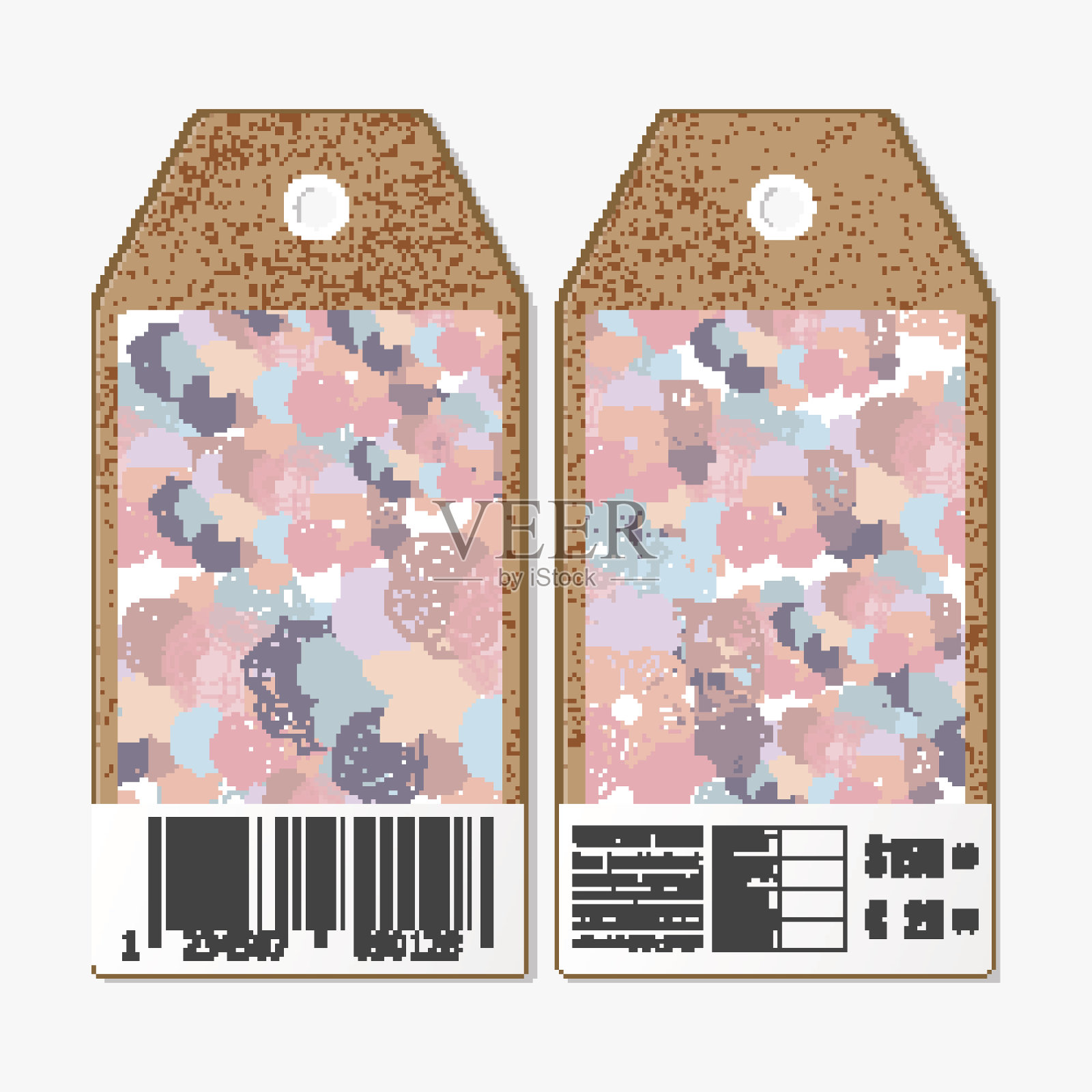 两面矢量标签设计，用硬纸板销售标签设计模板素材