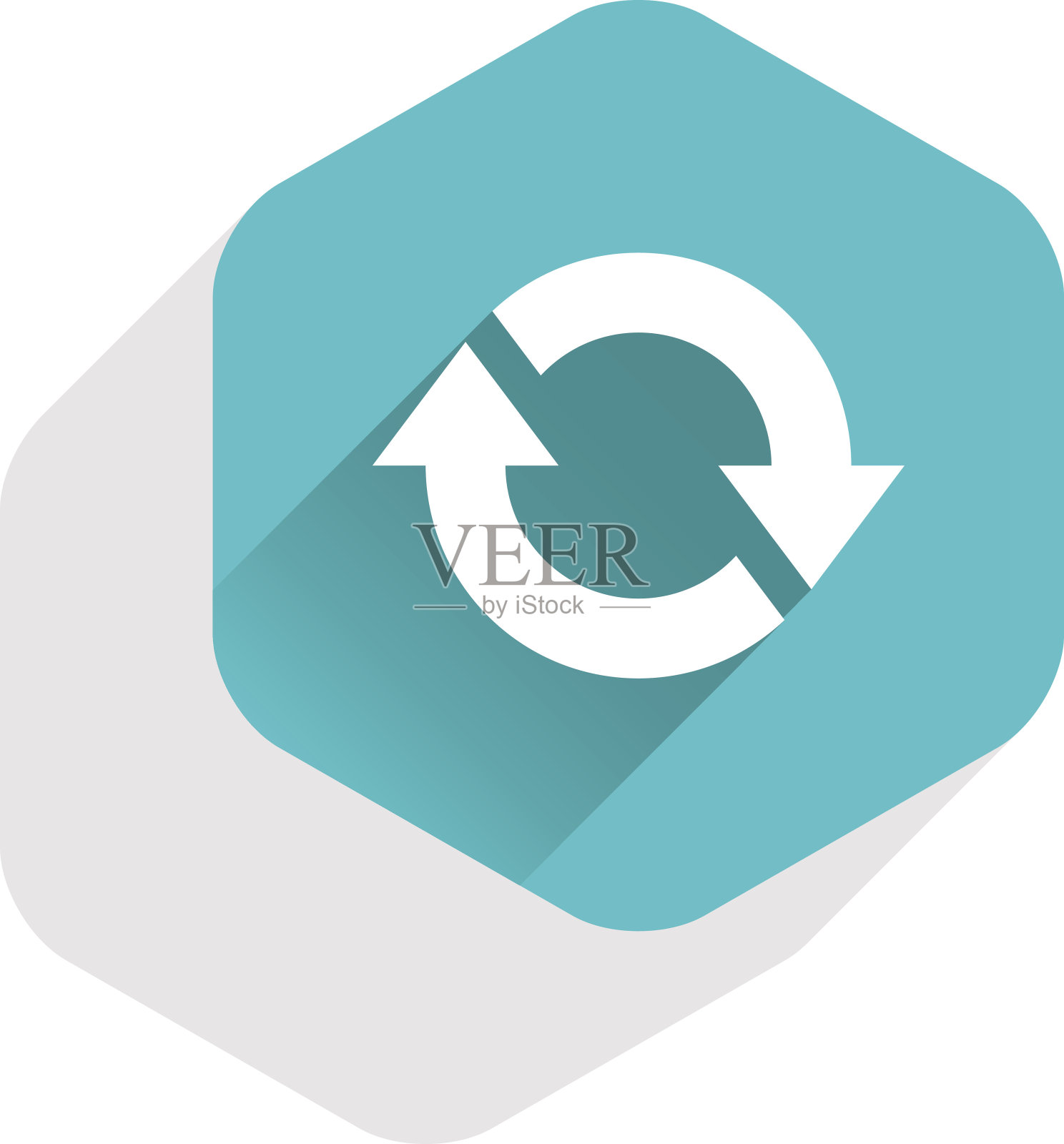 平箭头符号刷新图标六边形按钮图标素材