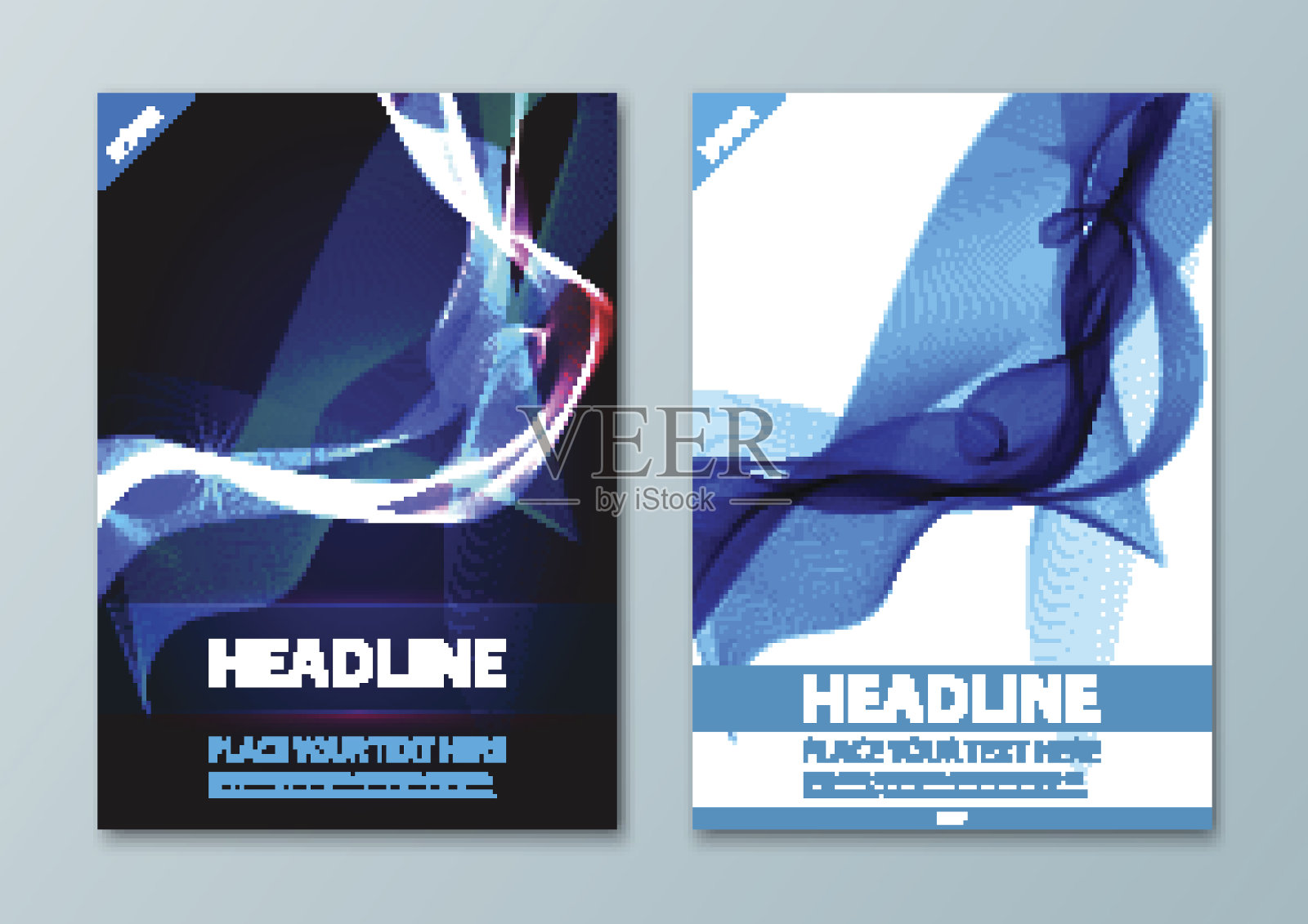 现代抽象的宣传册，报告或传单设计模板设计模板素材