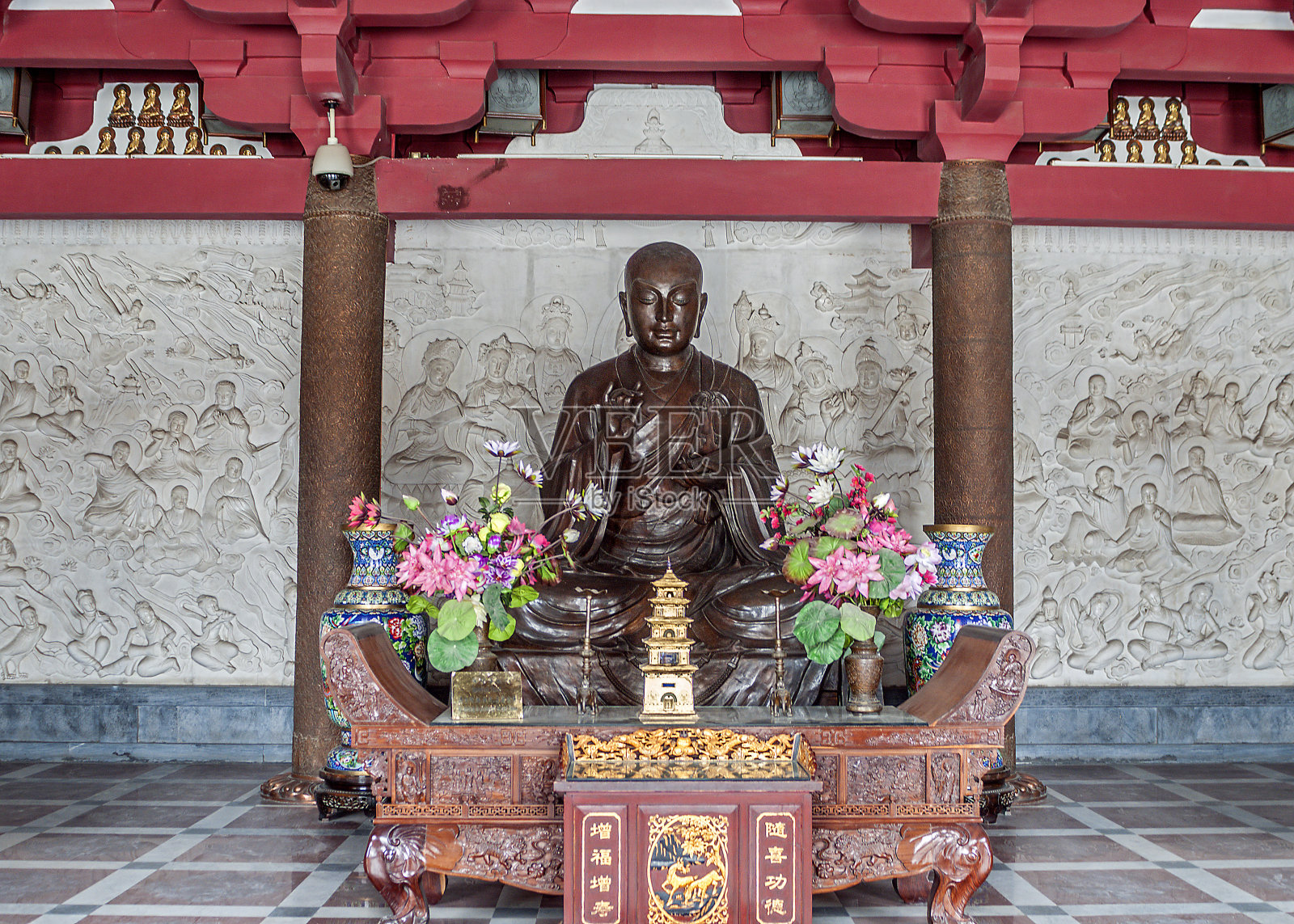 中国,西安。大慈恩寺的内部。照片摄影图片