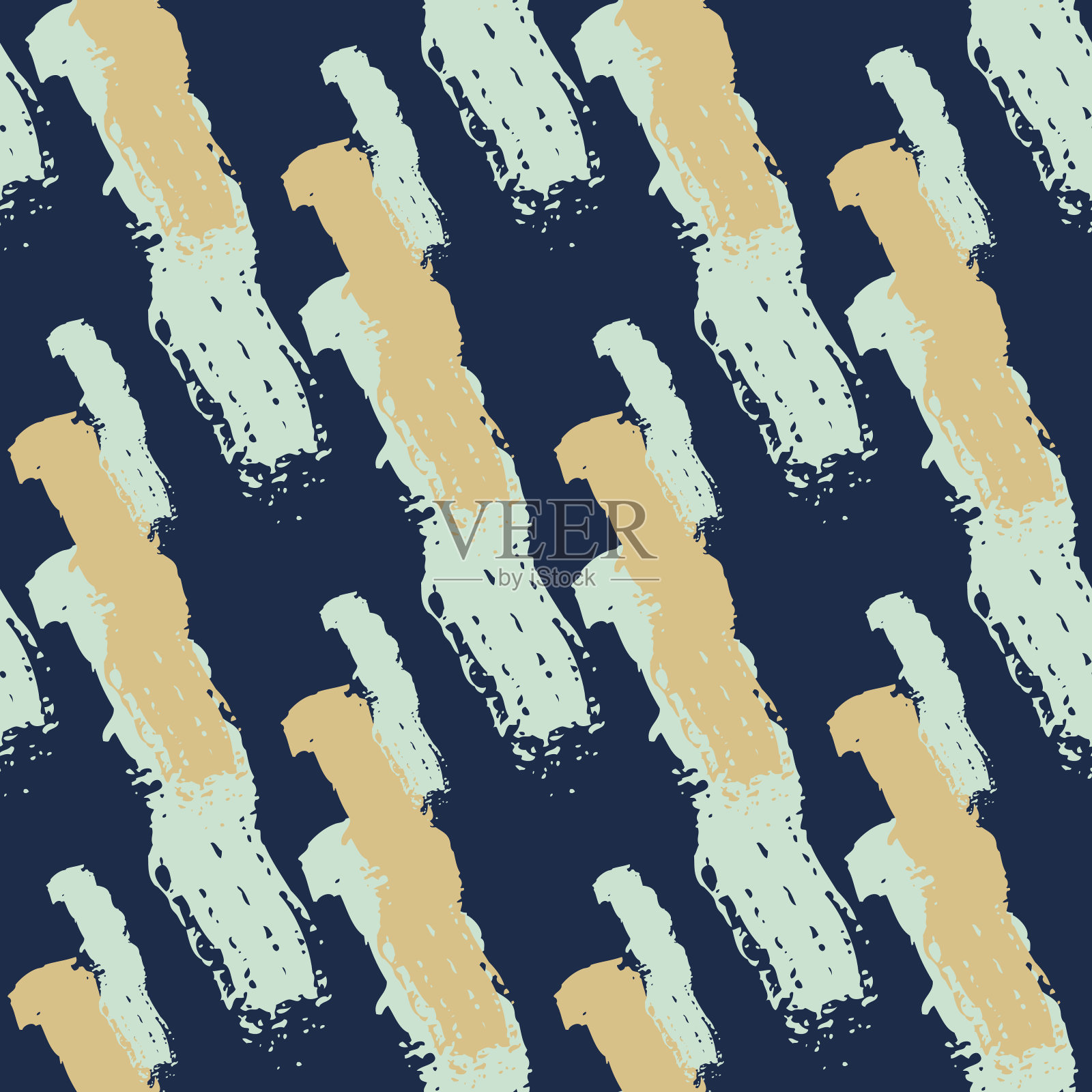 无缝模式与对角线水和黄金笔划插画图片素材