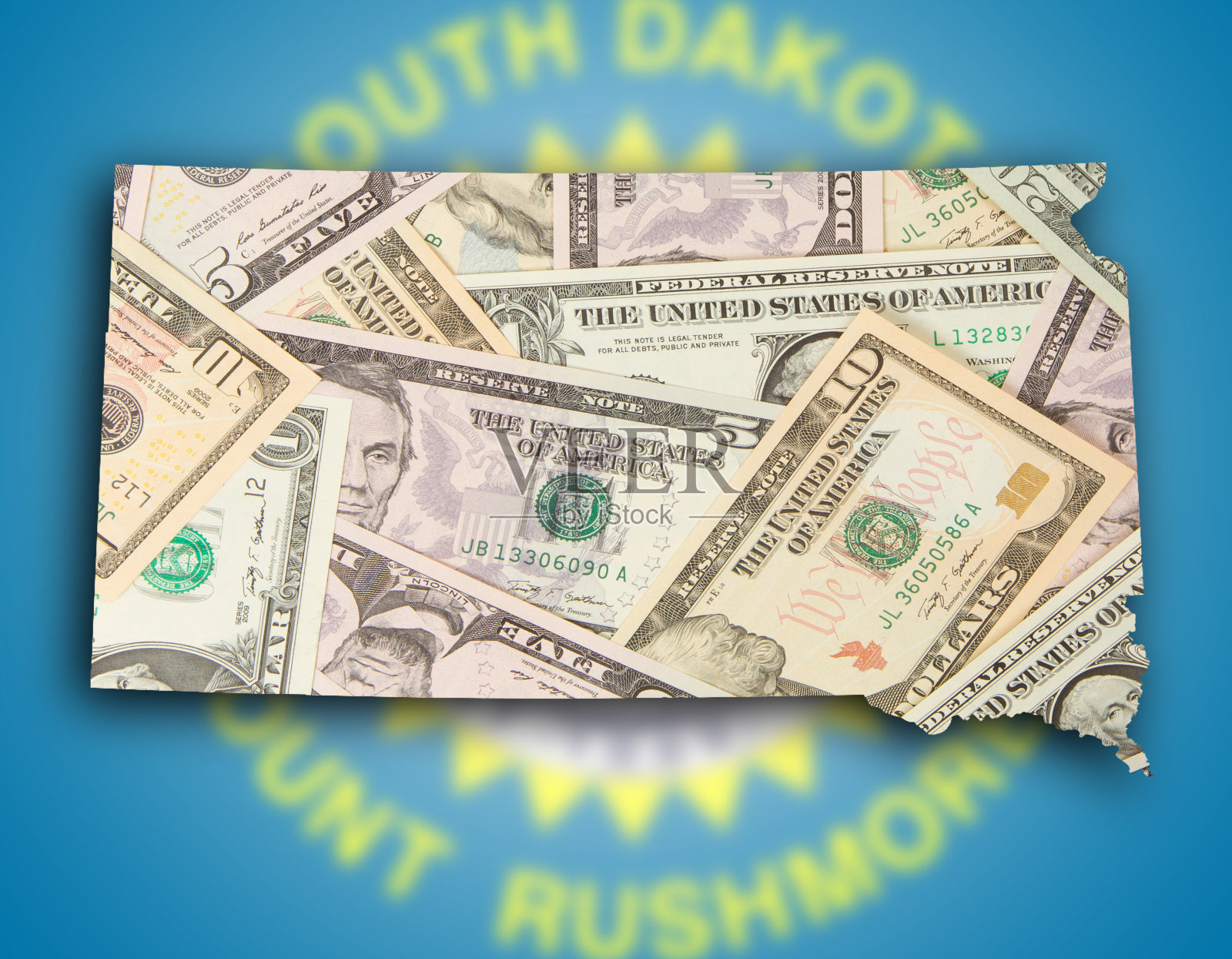 南达科他州地图照片摄影图片