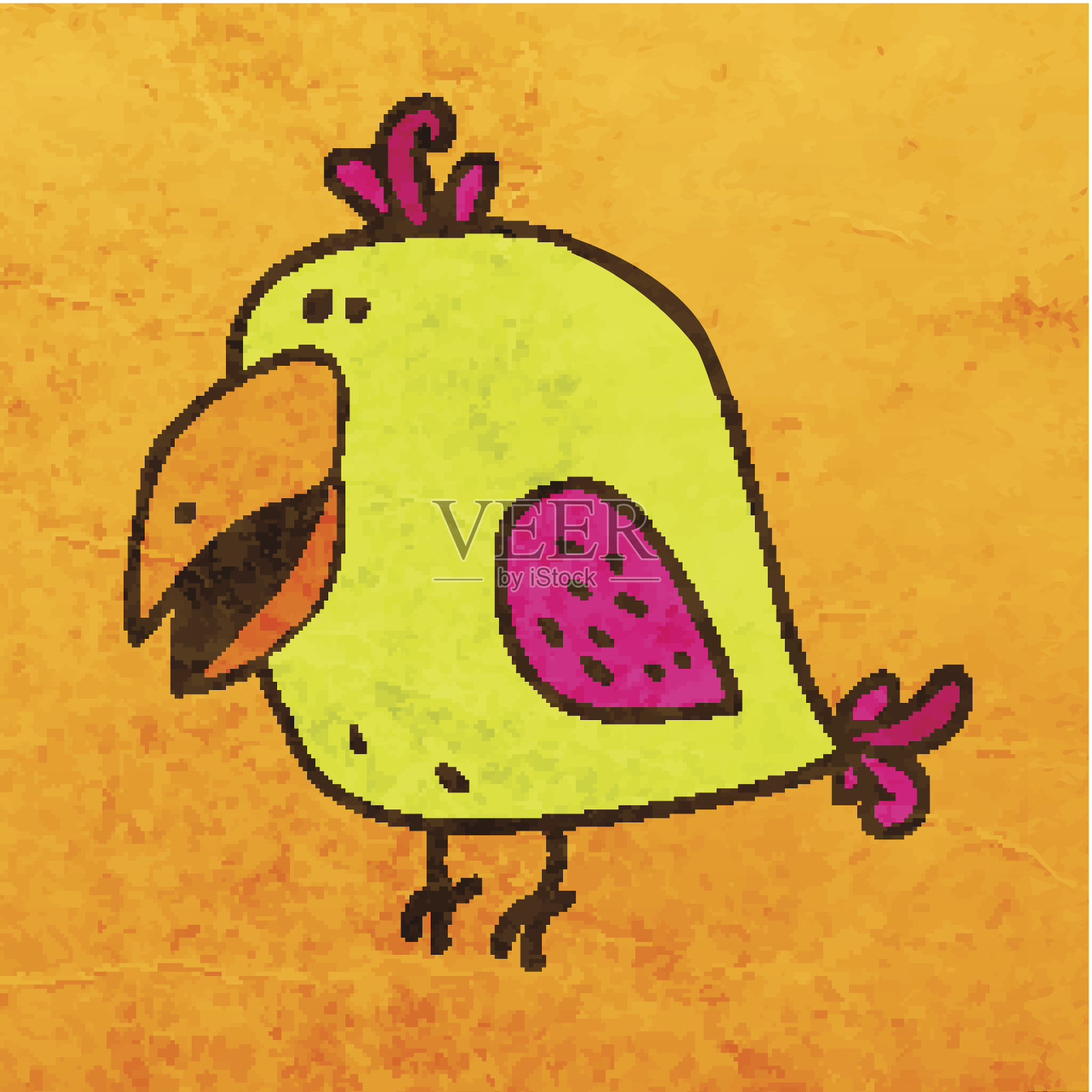 鸟在垃圾摇滚背景插画图片素材