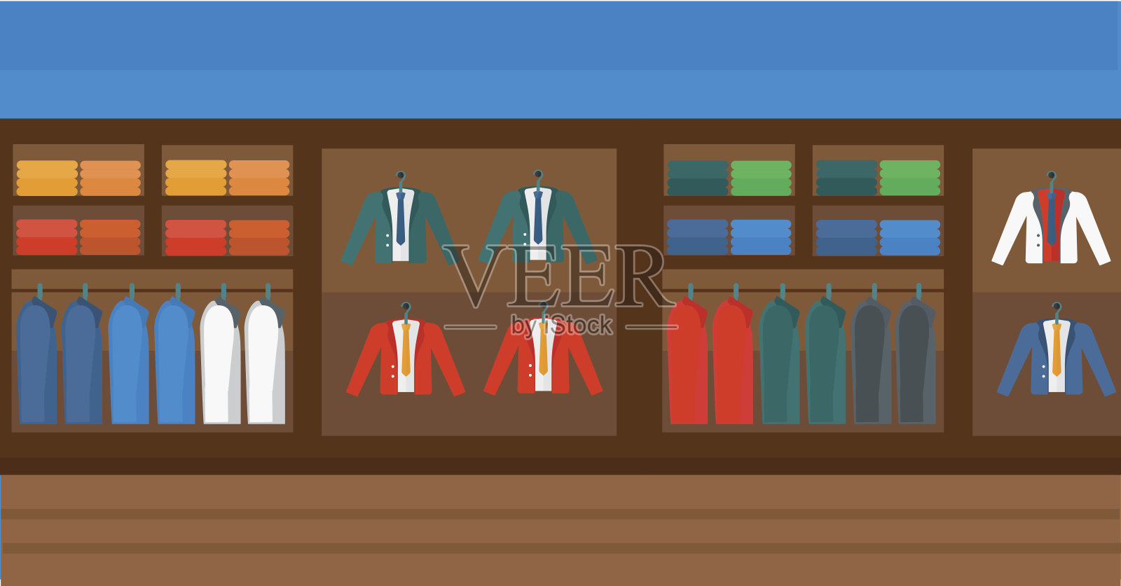 服装店背景插画图片素材