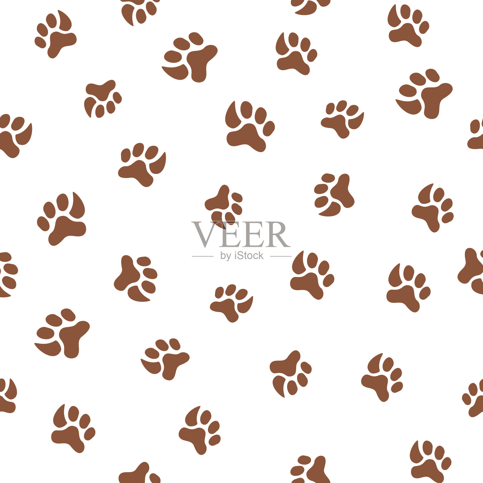 无缝模式与猫和狗的足迹插画图片素材