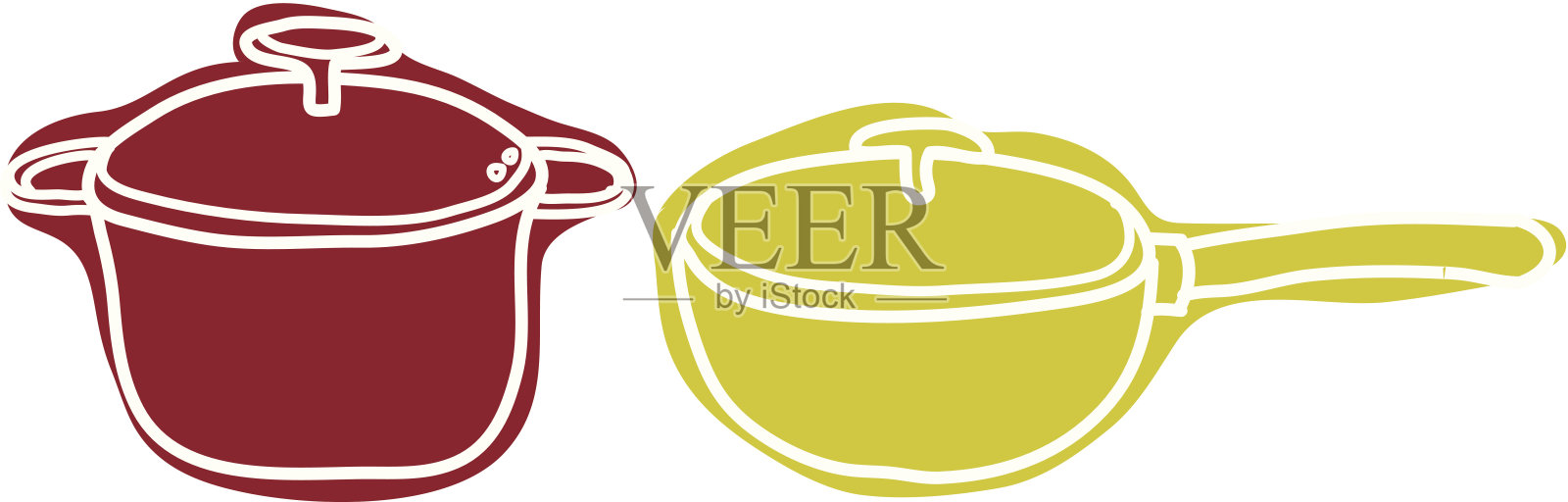 的平底锅插画图片素材