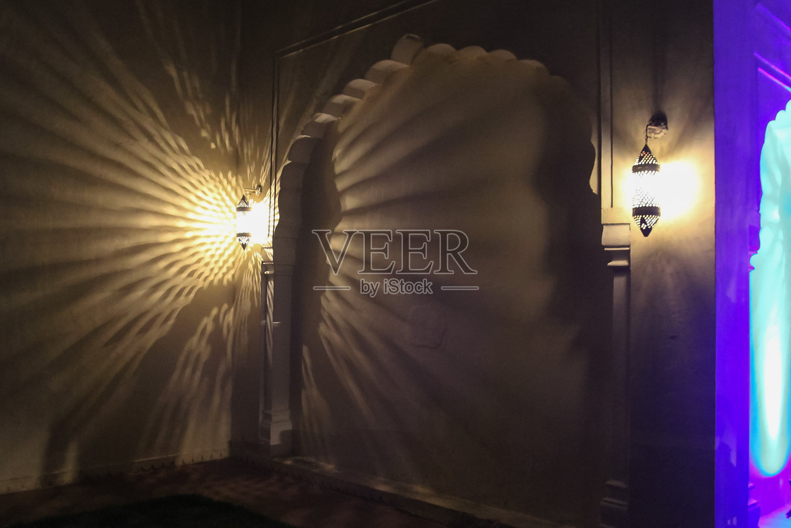 印度斋浦尔酒店的东方灯照片摄影图片