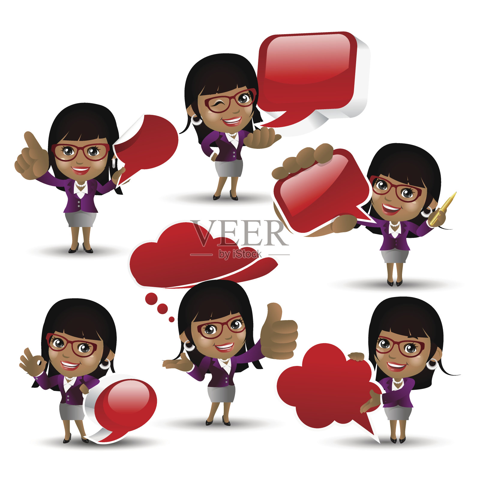 非洲商人设置插画图片素材