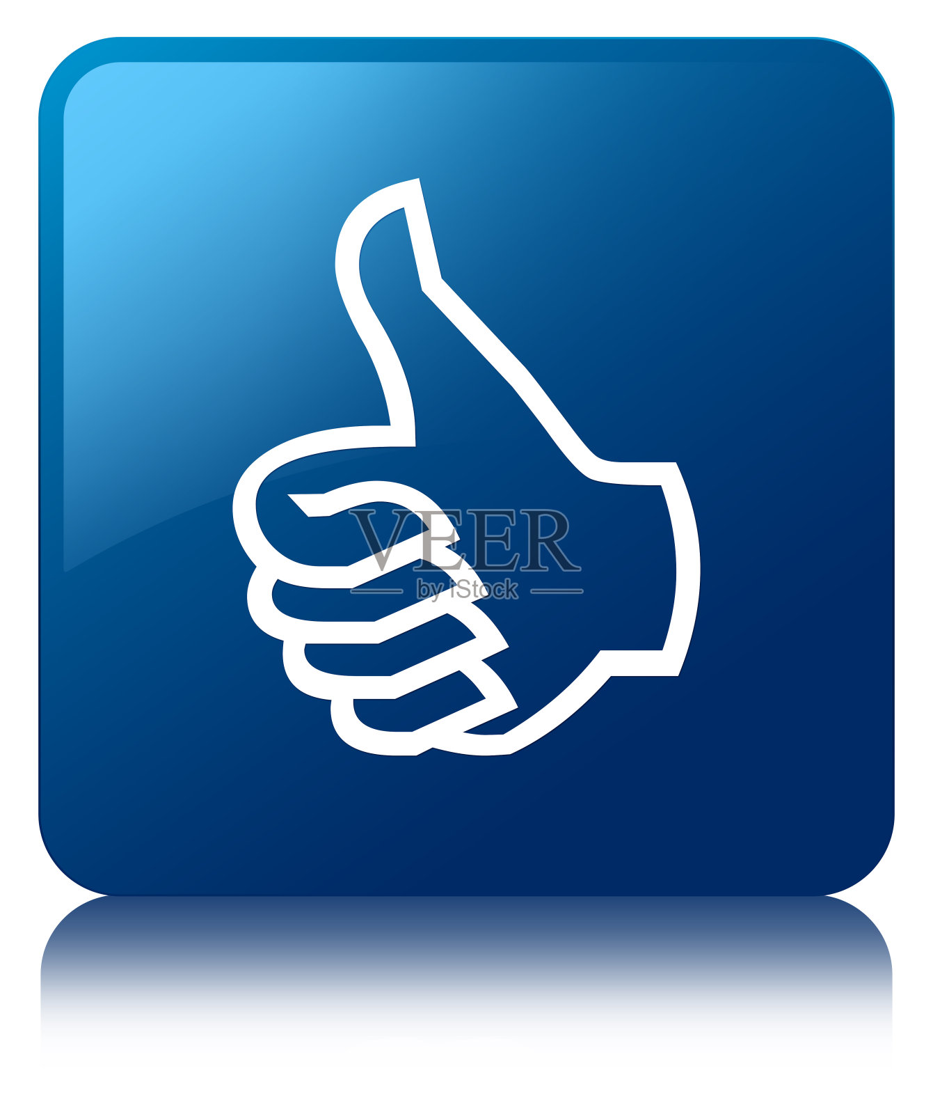 像图标蓝色的方形按钮插画图片素材