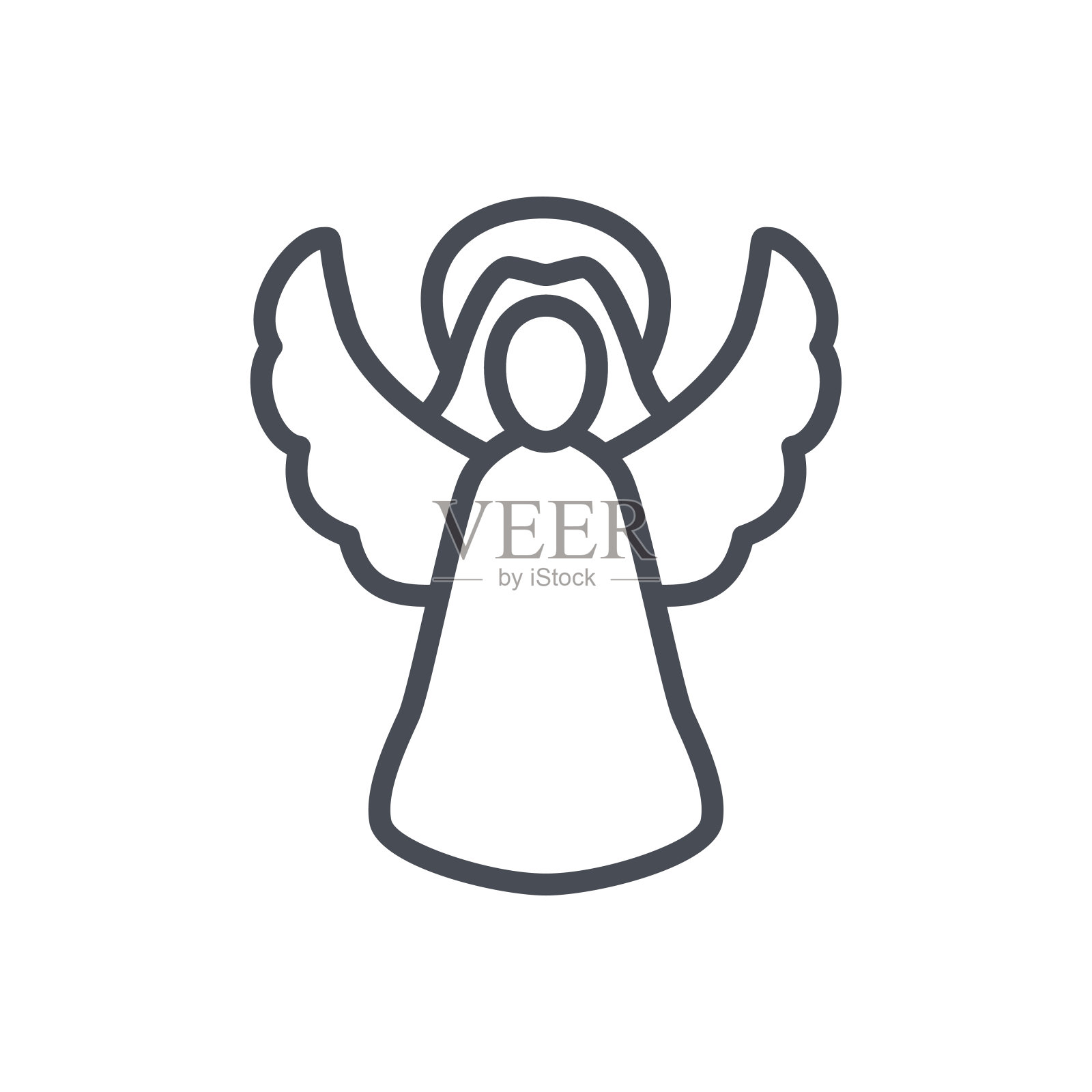 假日圣诞线图标天使插画图片素材