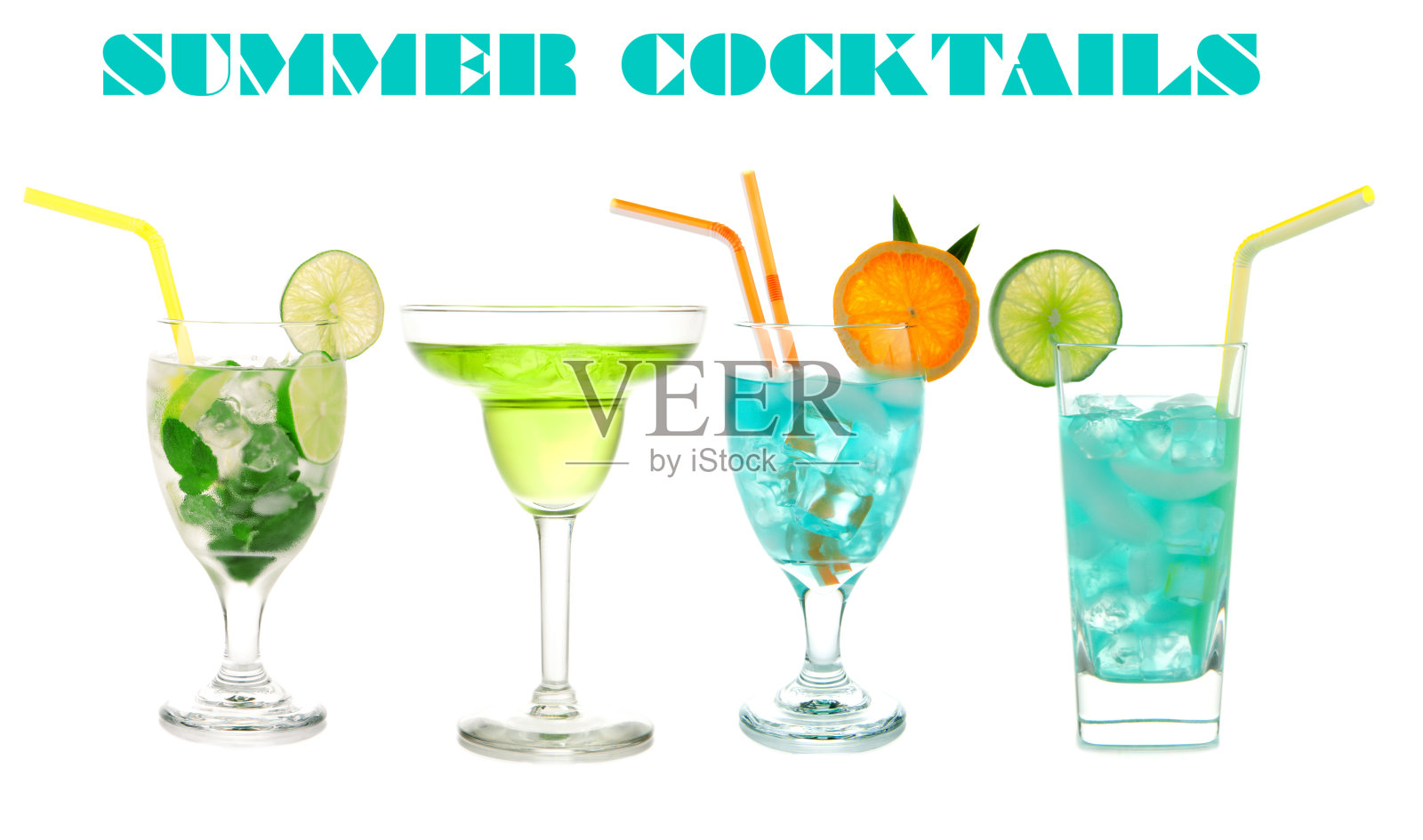 蓝色夏威夷大都会莫吉托热带鸡尾酒饮料照片摄影图片