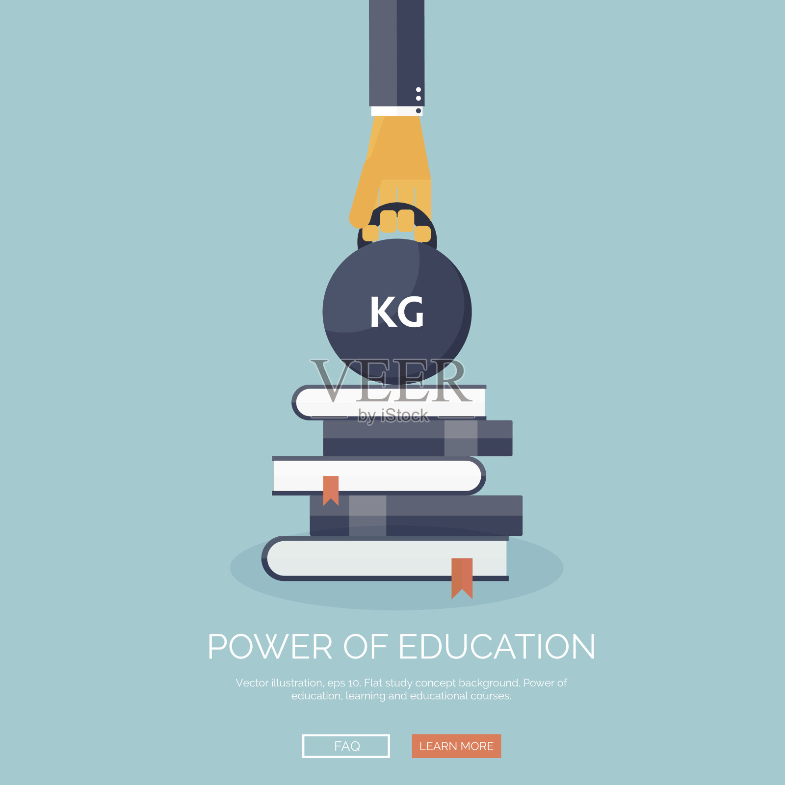 矢量插图。平坦的研究背景设置。教育和在线课程插画图片素材