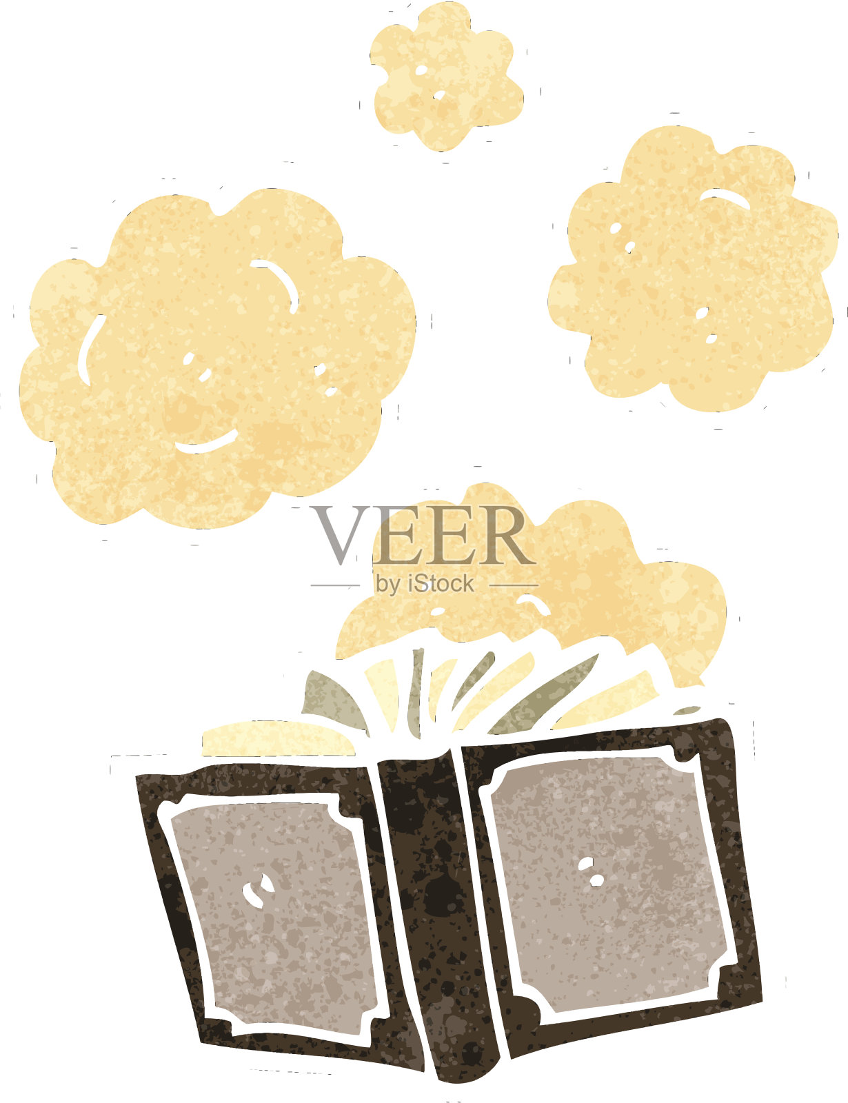 复古卡通咒语书插画图片素材