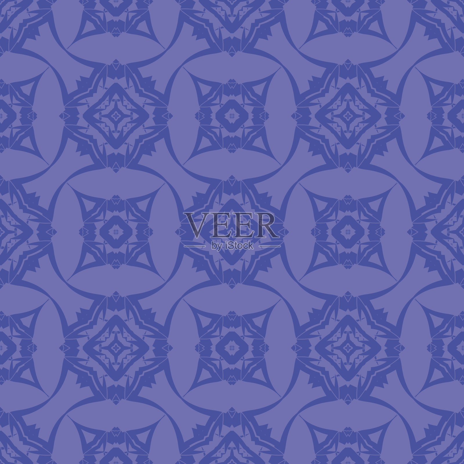 蓝色装饰无缝线图案插画图片素材