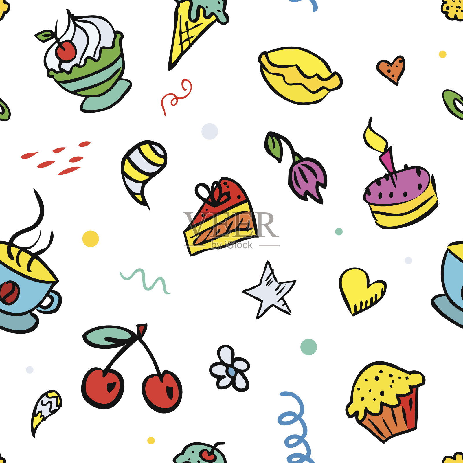 矢量无缝背景糖果插画图片素材