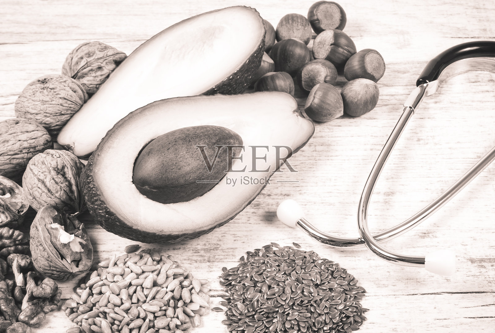 食物中omega - 3脂肪酸的来源。照片摄影图片