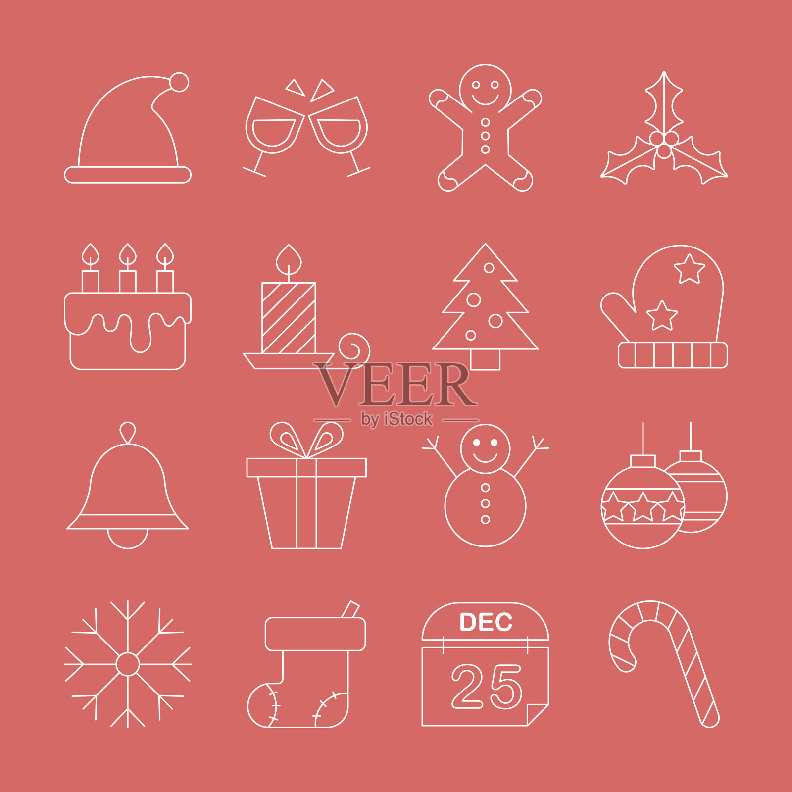 圣诞线图标集图标素材