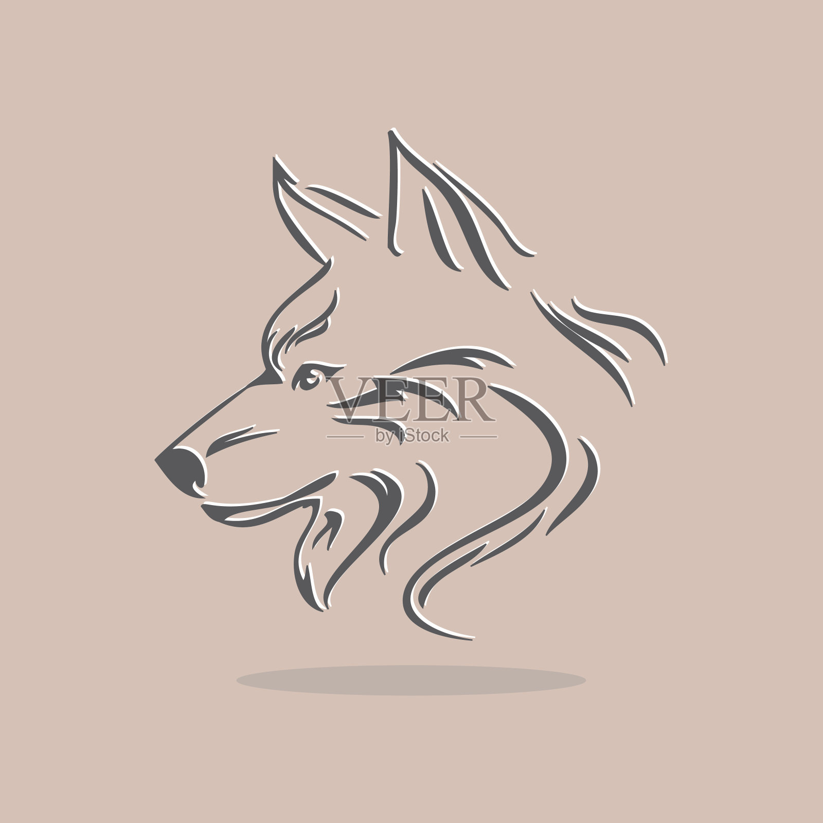 狼的象征插画图片素材