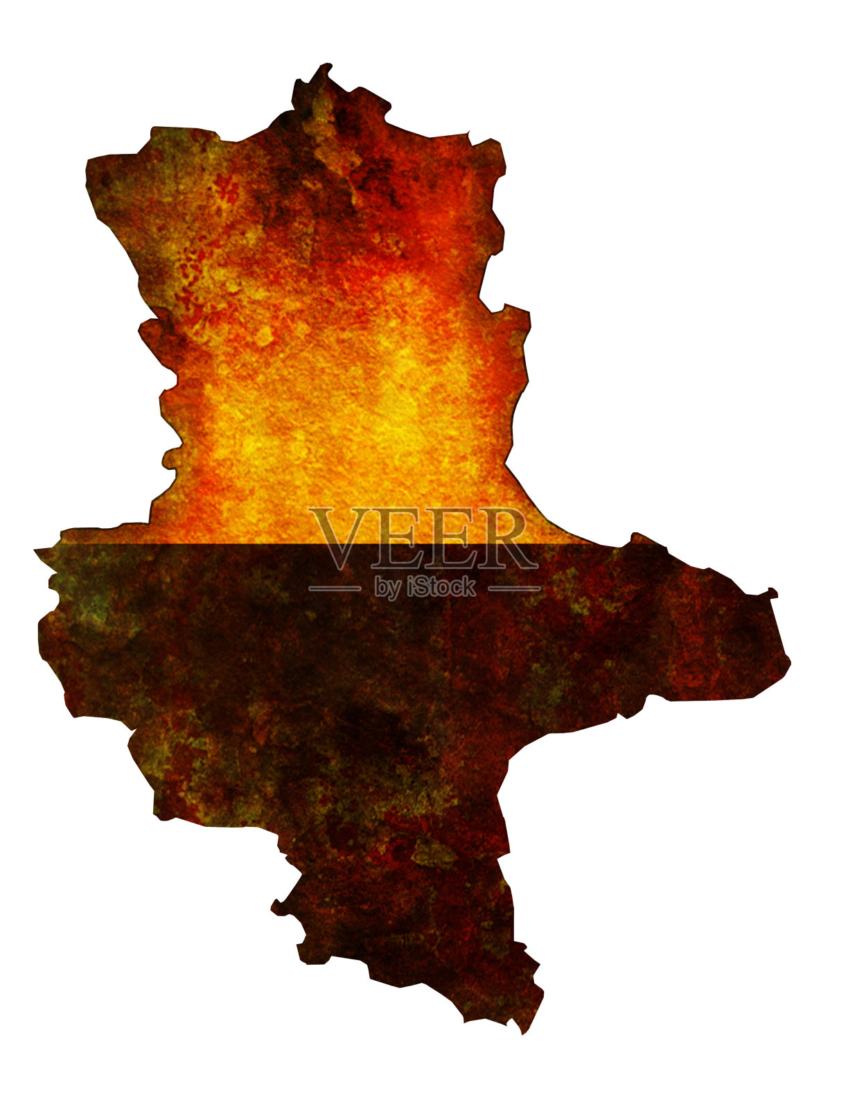 带有旗帜的萨克森安哈尔特地区的孤立地图照片摄影图片