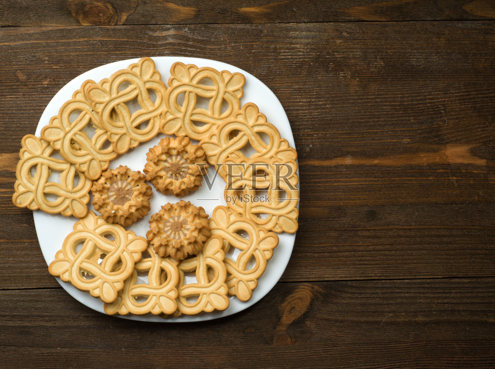 饼干在一个有纹理的背景。乡村风格照片摄影图片