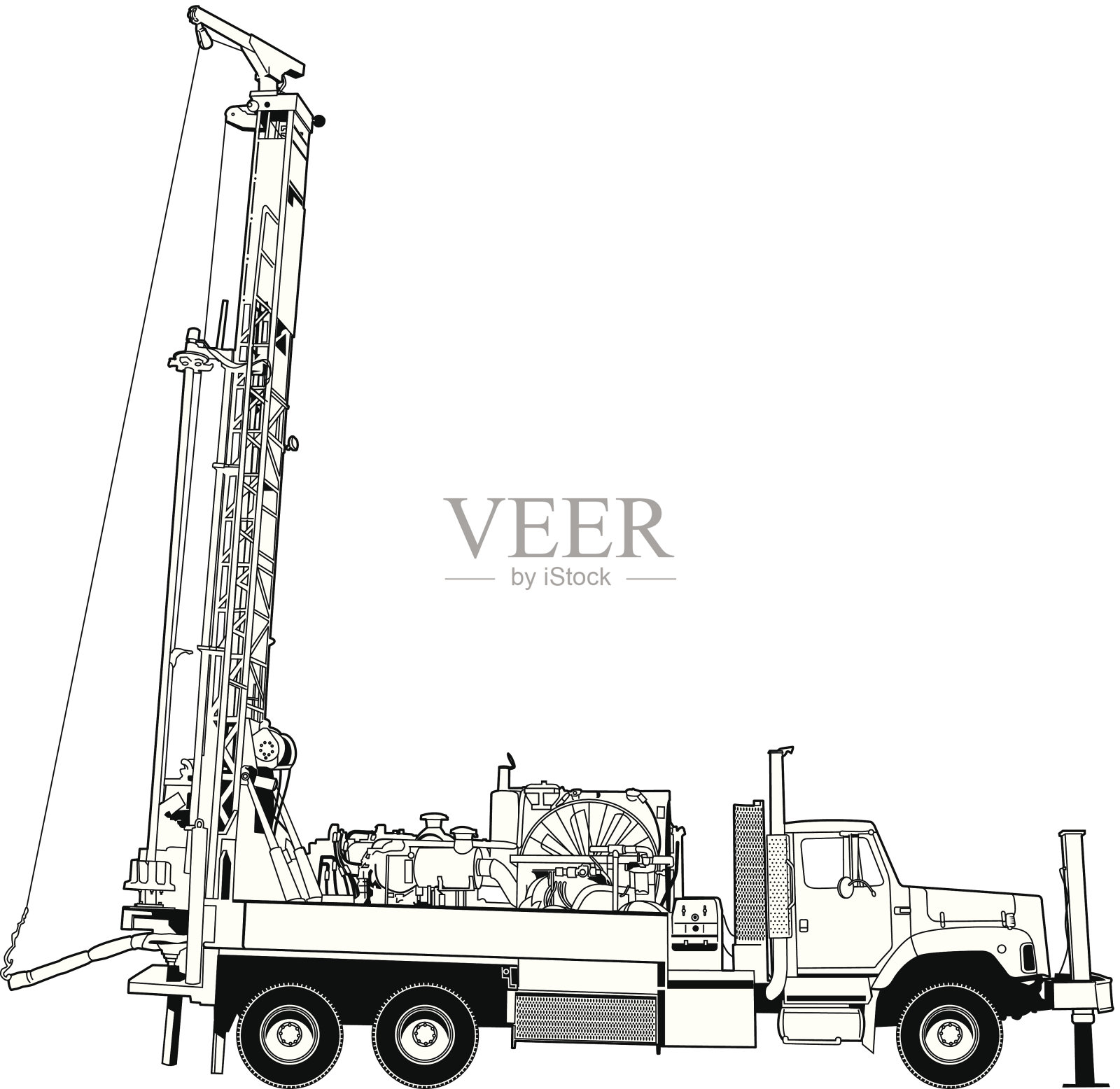 钻井平台插画图片素材