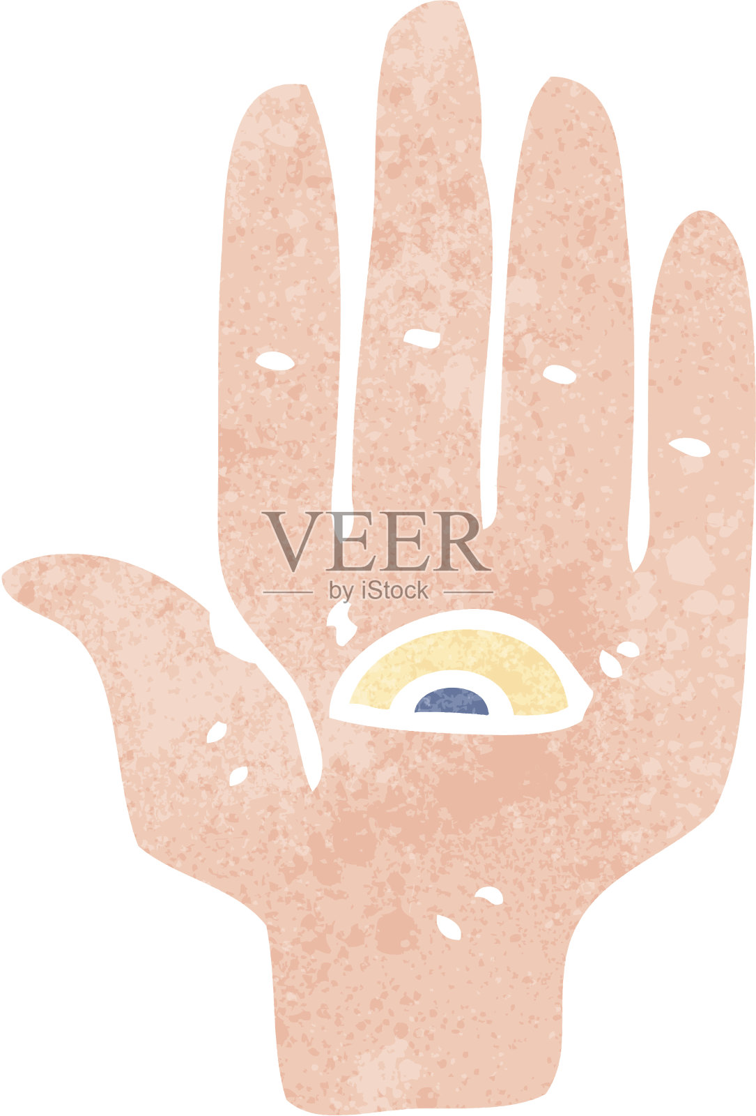 复古卡通幽灵手的象征插画图片素材