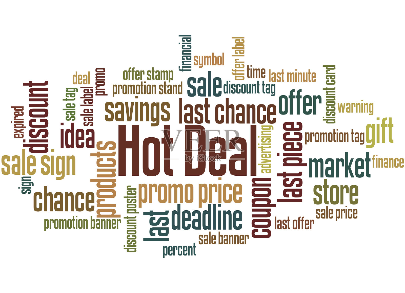 Hot Deal，词云概念3插画图片素材