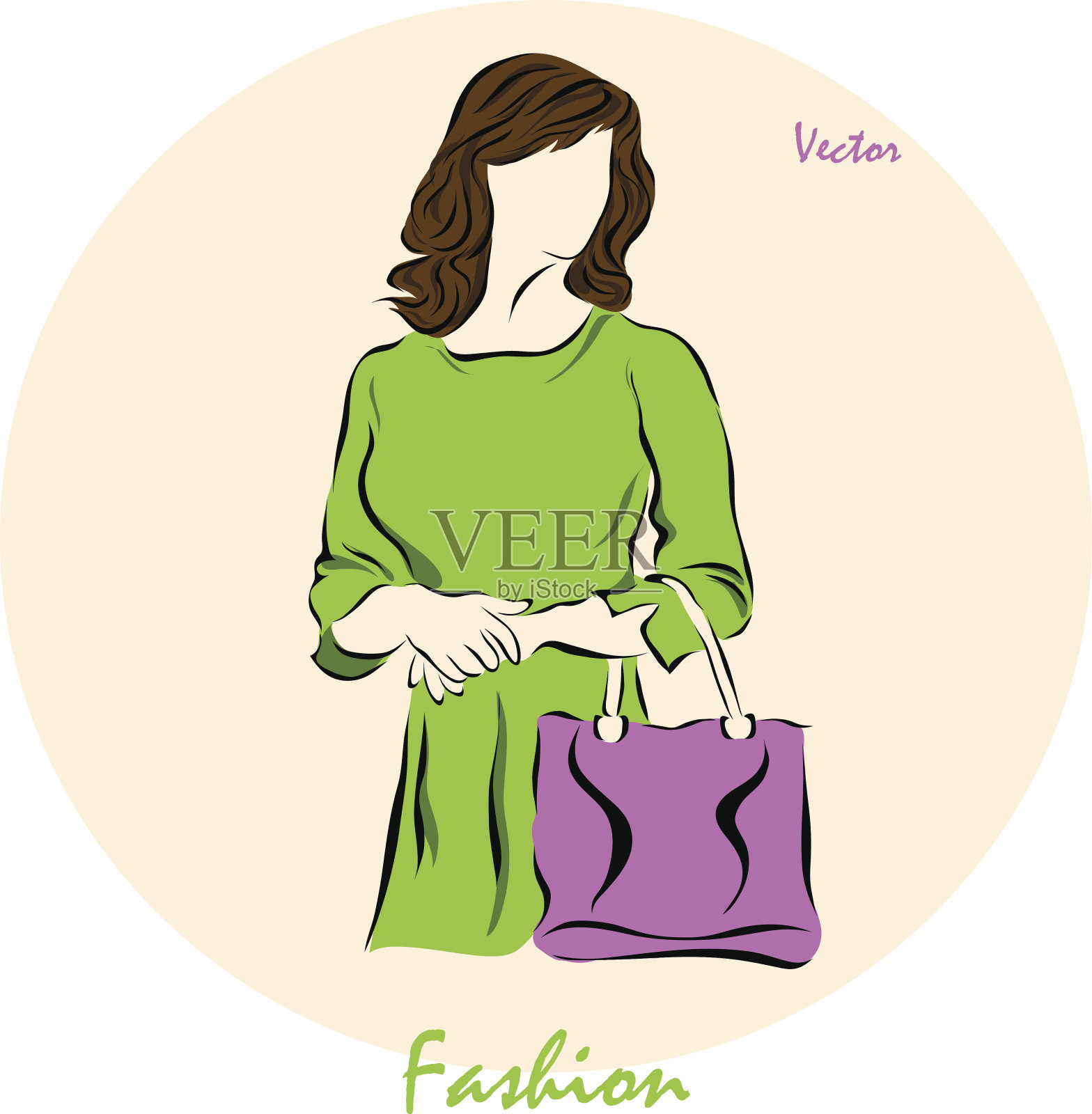 矢量插图显示一个女人插画图片素材