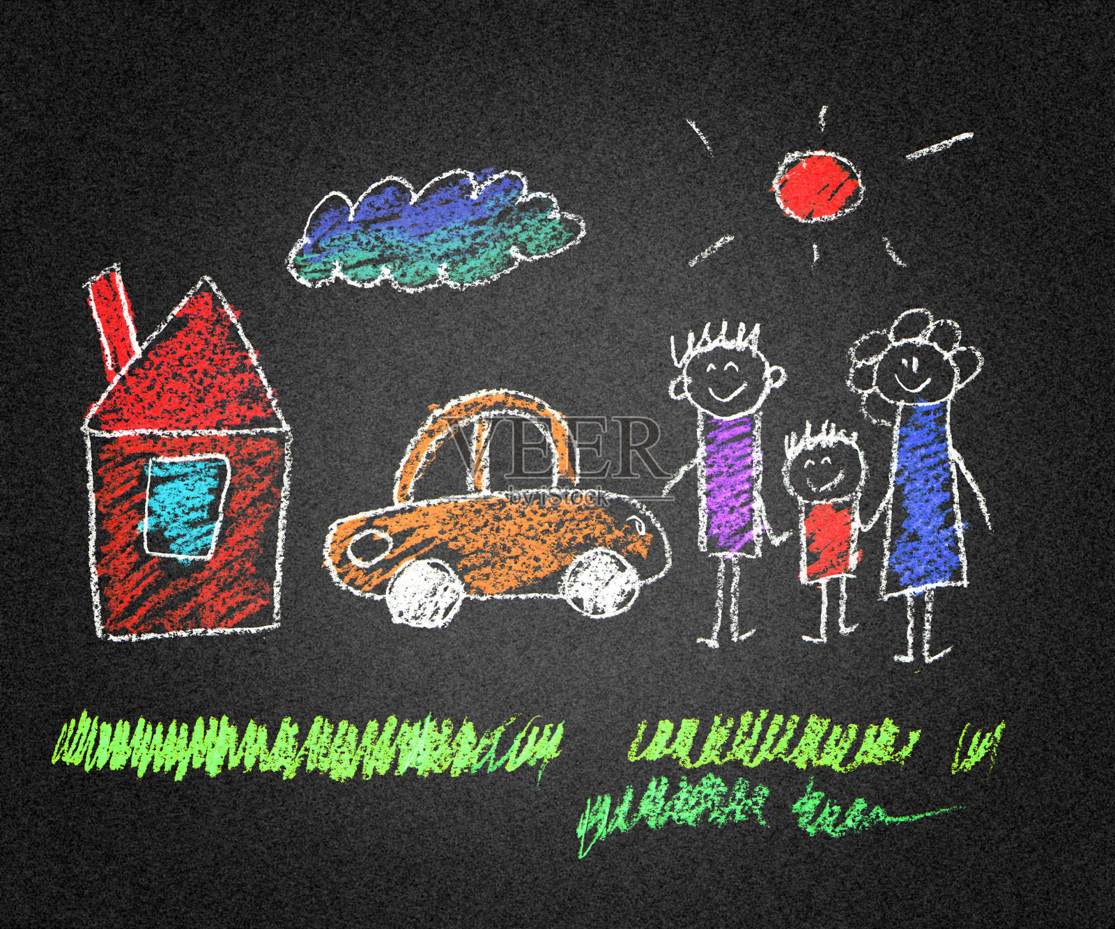 幸福的父母和孩子插画图片素材