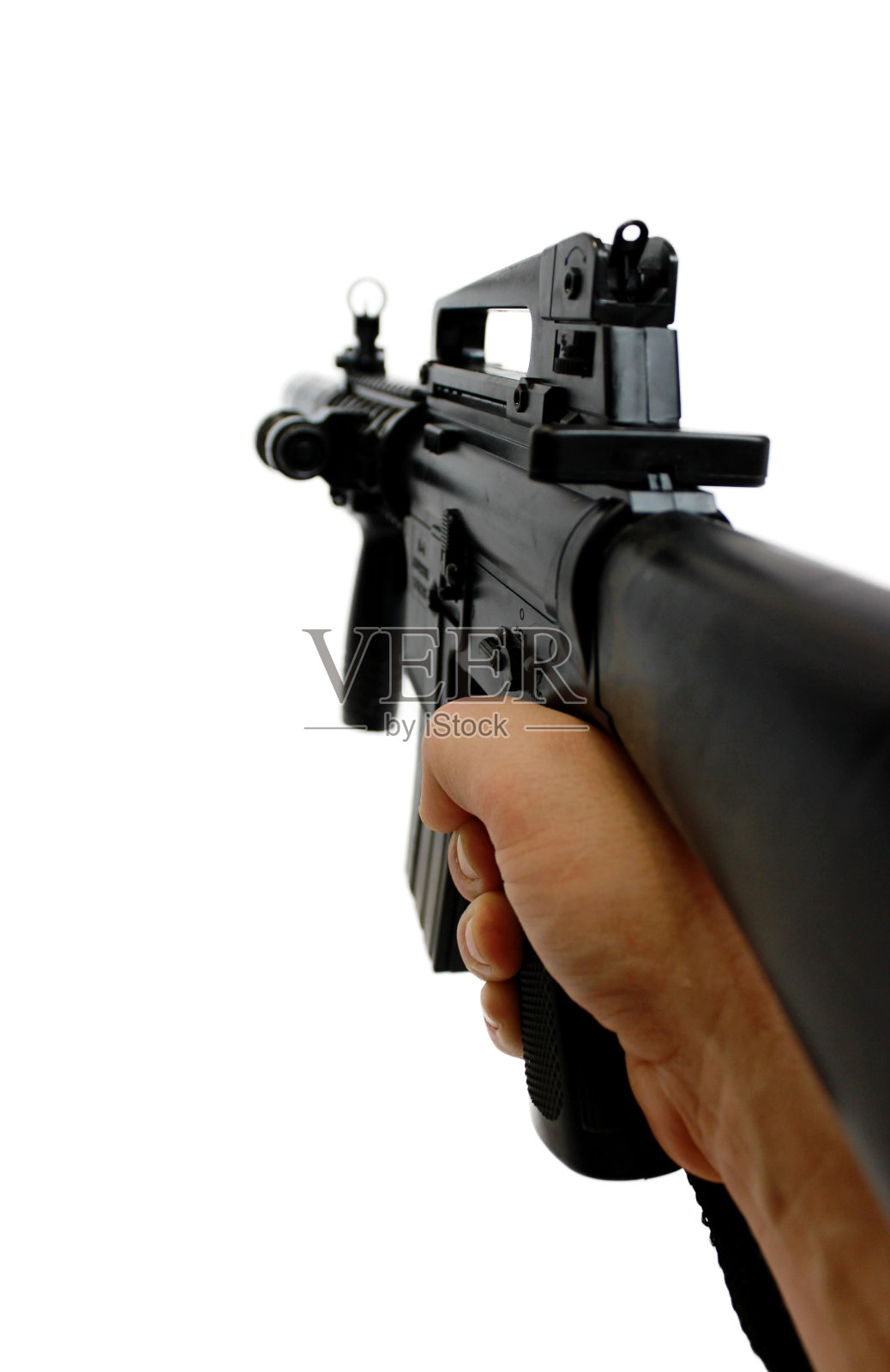 手持自定义M16自动步枪-第一人称视角照片摄影图片