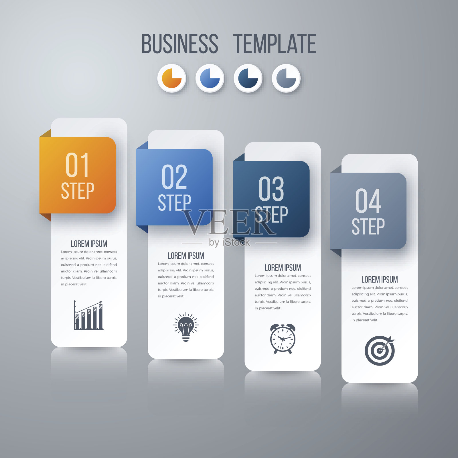 矢量插图信息图四个选项插画图片素材