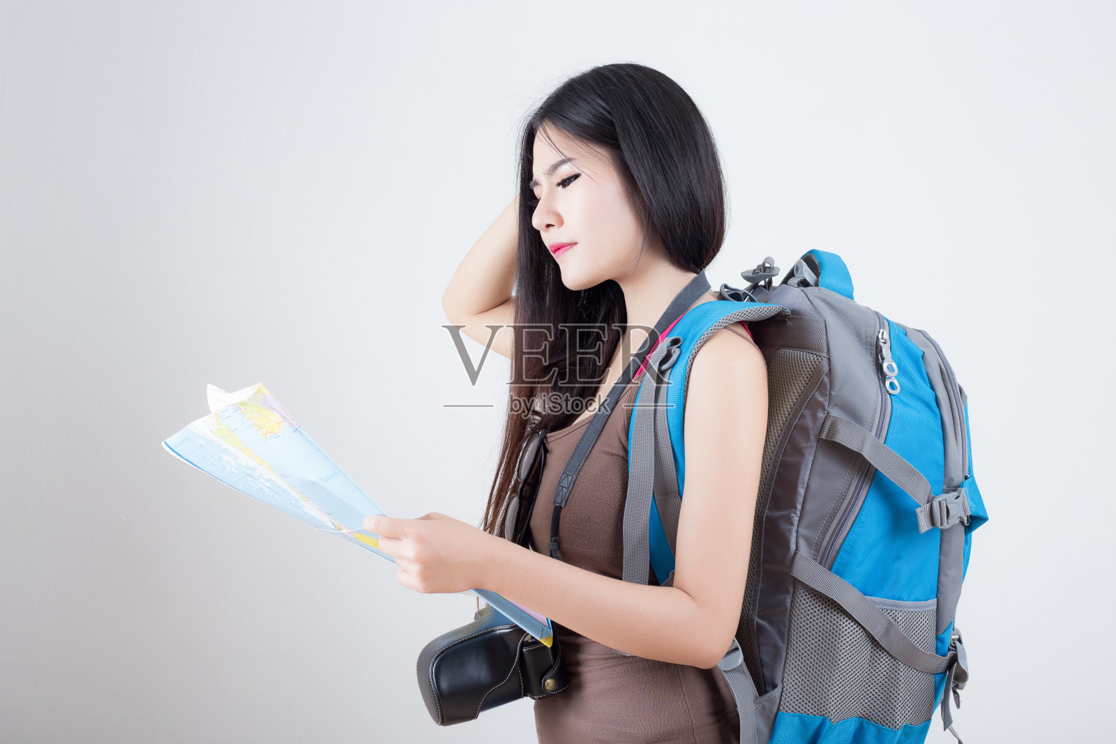 漂亮的女人旅行照片摄影图片