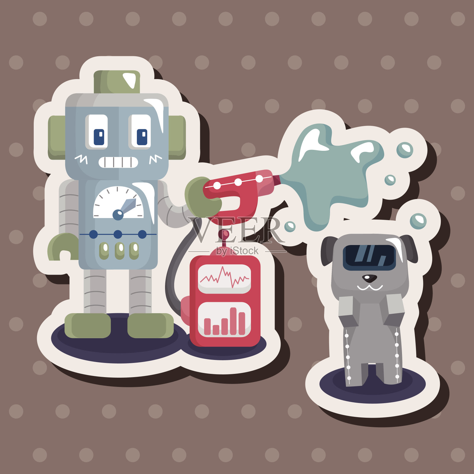 机器人主题元素插画图片素材