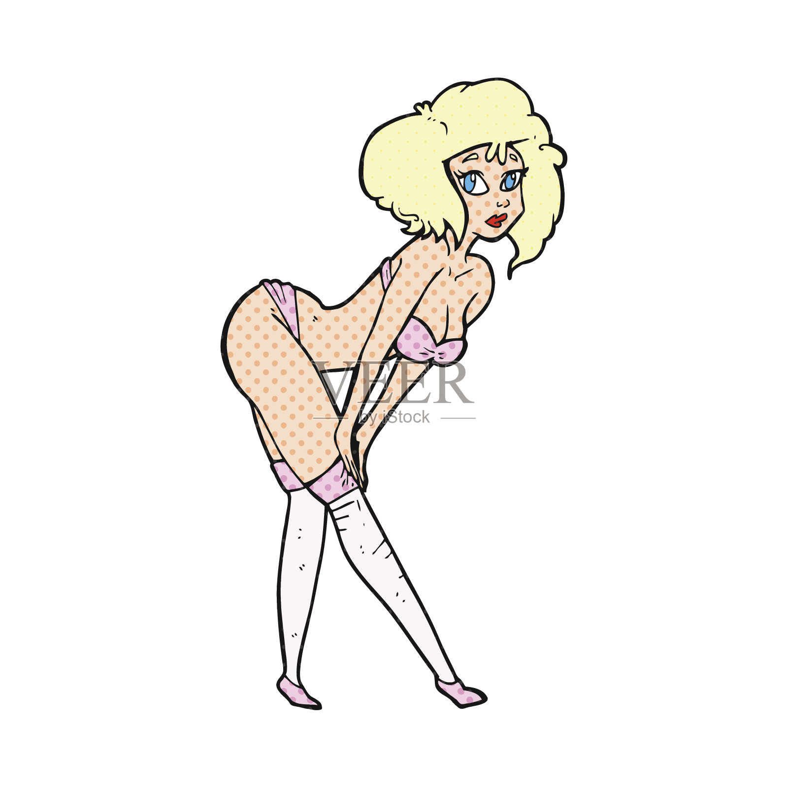 卡通海报女郎设计元素图片