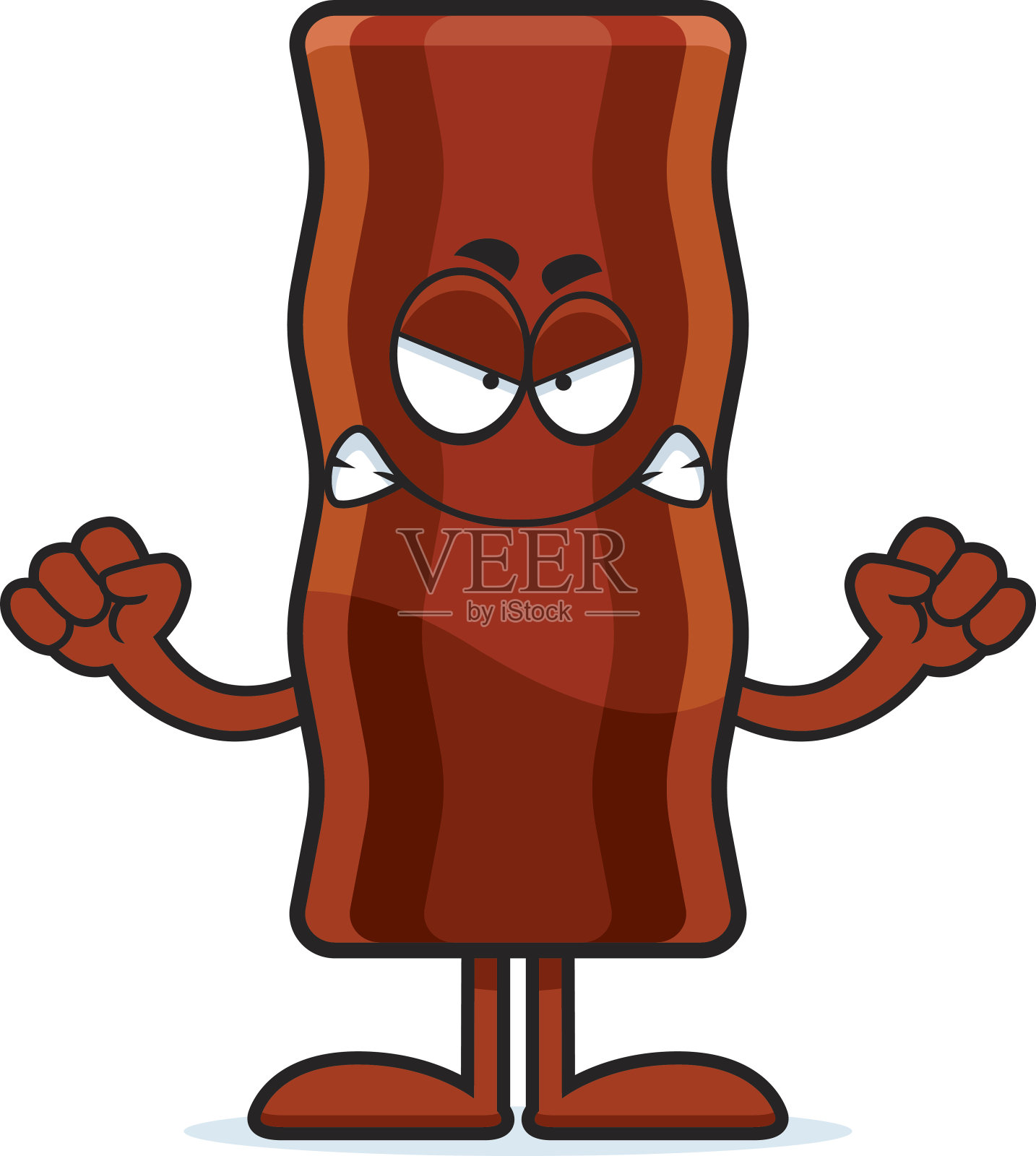 愤怒的卡通培根漫画设计元素图片