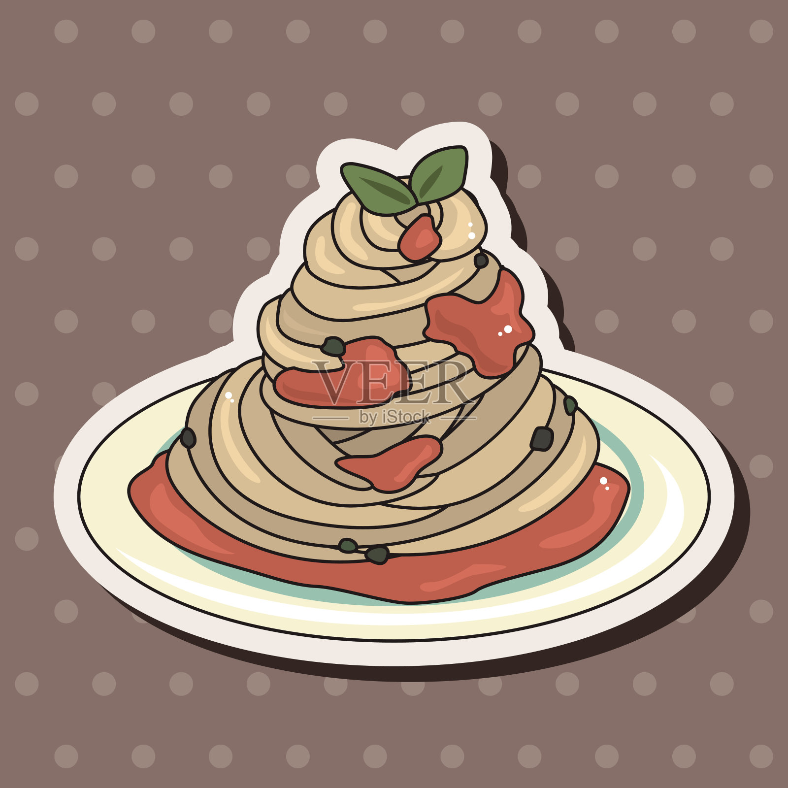 意大利美食主题元素插画图片素材