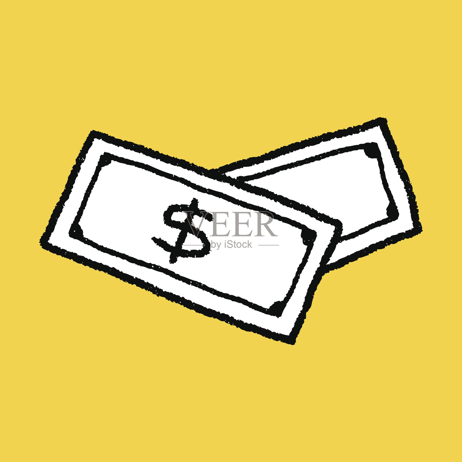 涂鸦的钱插画图片素材