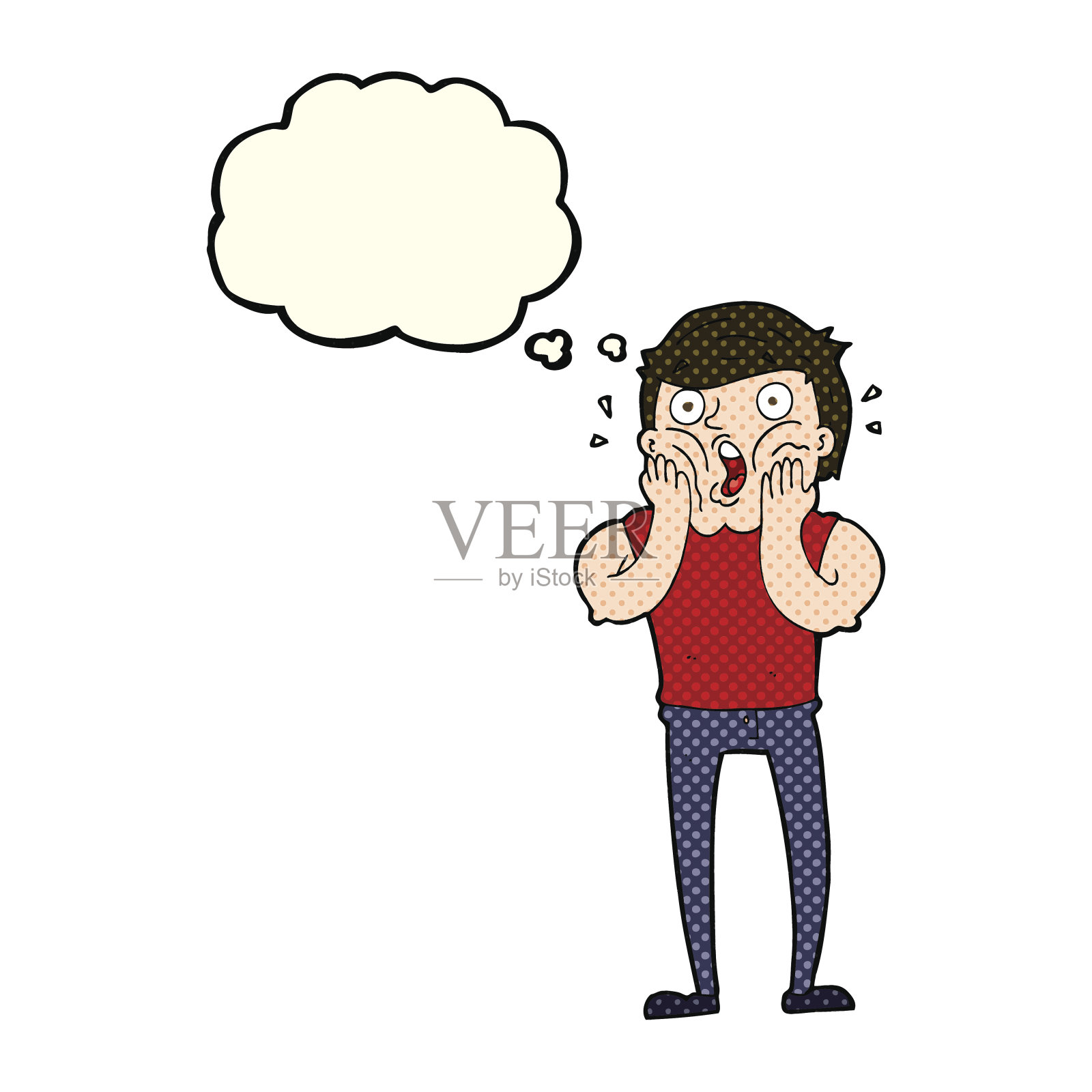 带有气泡的卡通喘气男子设计元素图片