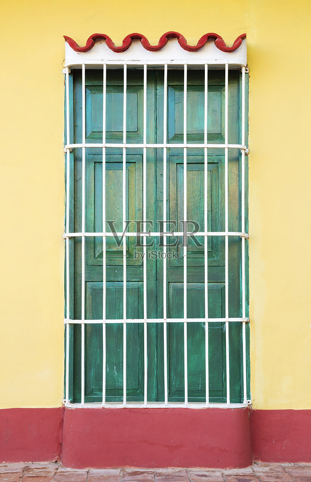 古巴殖民建筑，特立尼达窗照片摄影图片