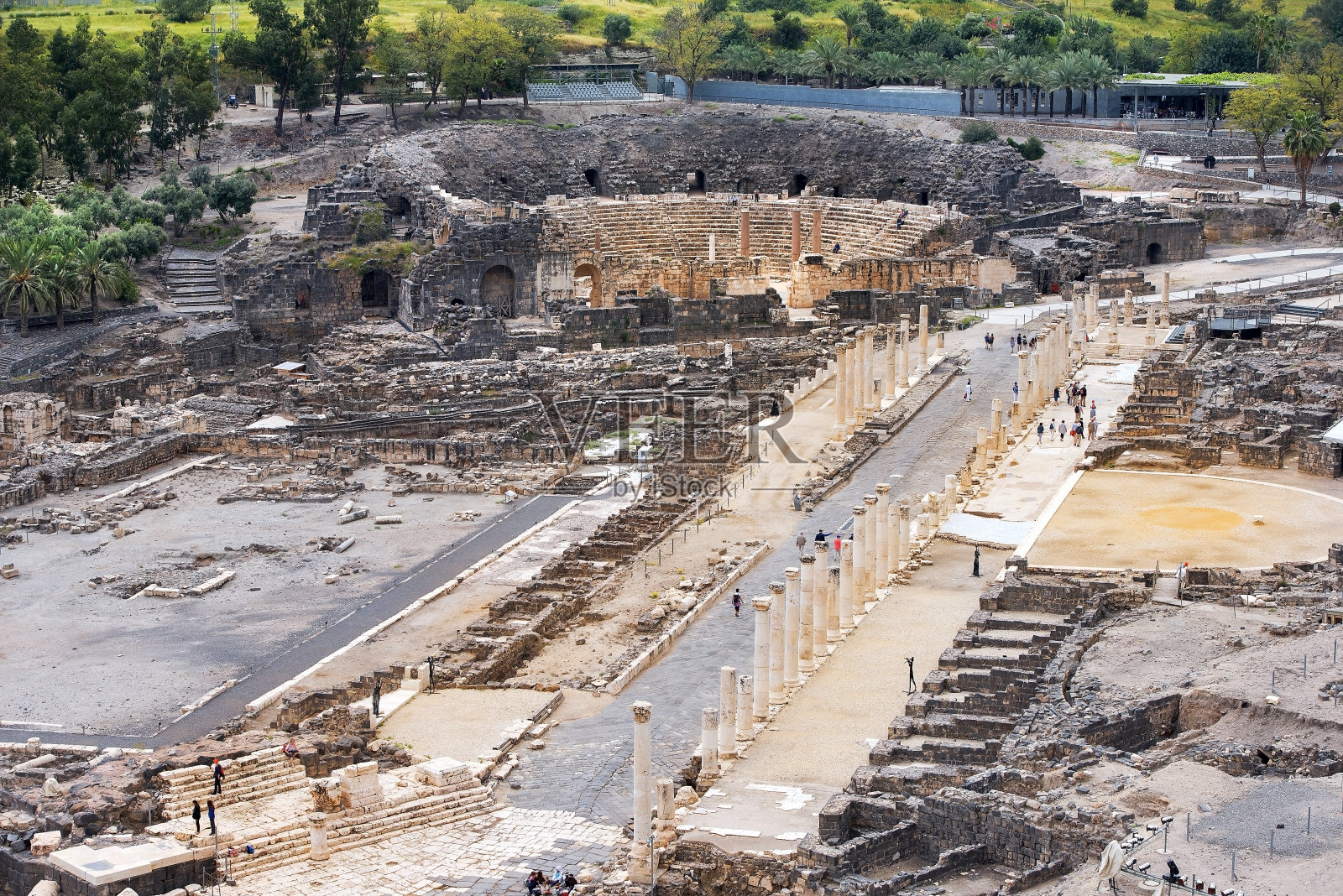 以色列Beit Shean的考古遗址照片摄影图片