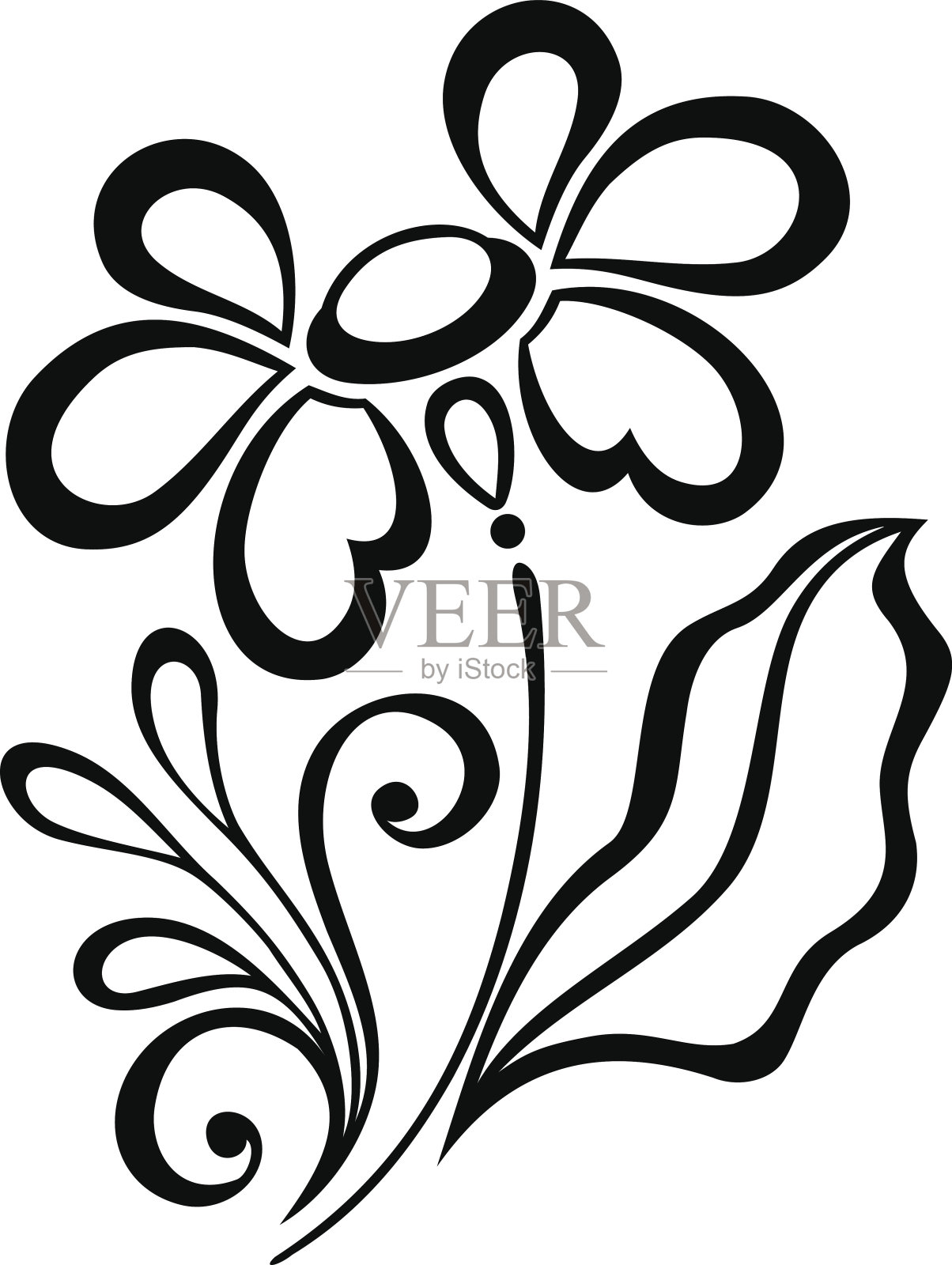 美丽的装饰花与叶(矢量)设计元素图片