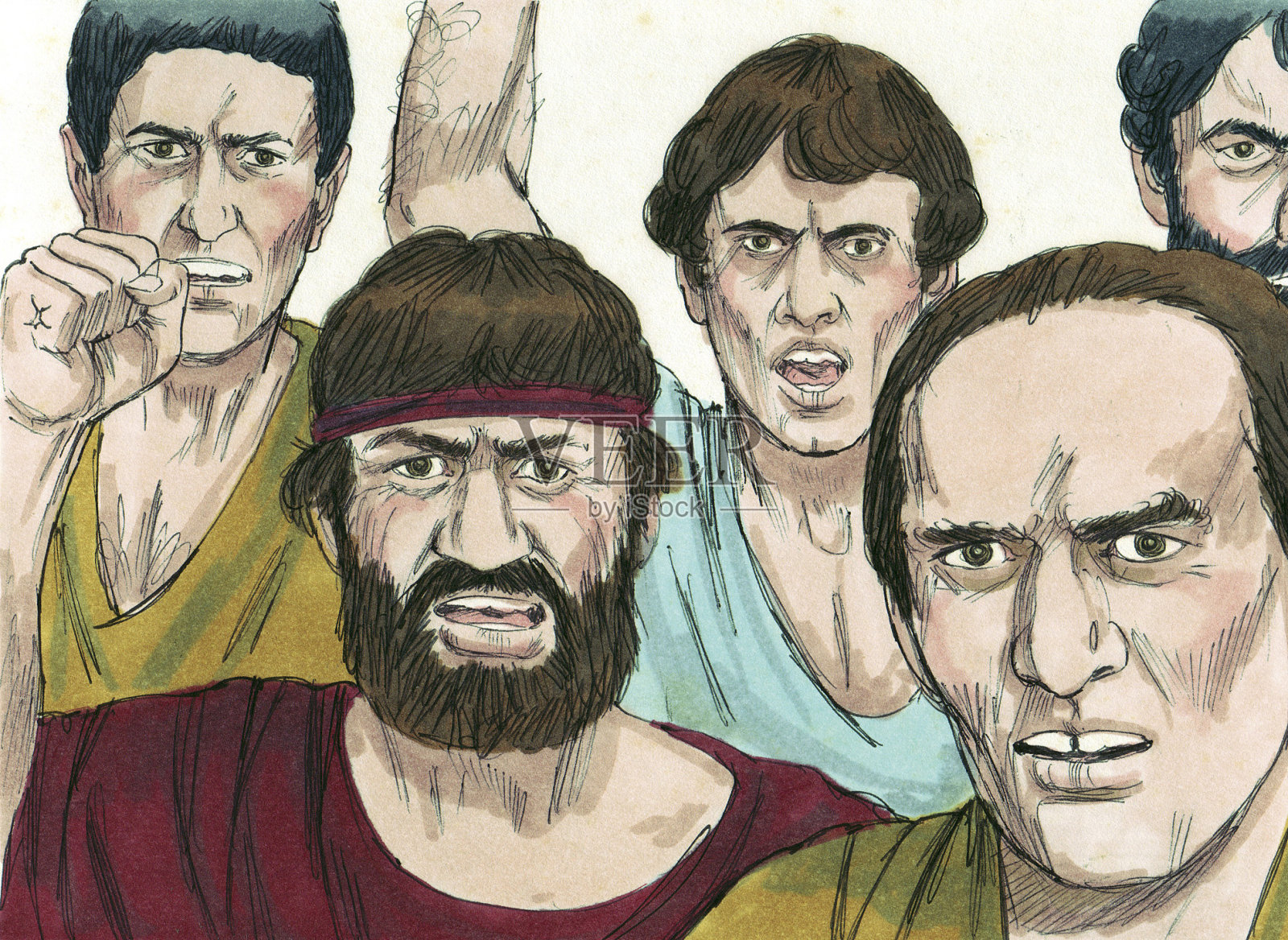 骚乱在以弗所插画图片素材