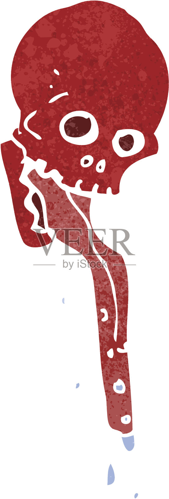 复古卡通大骷髅插画图片素材