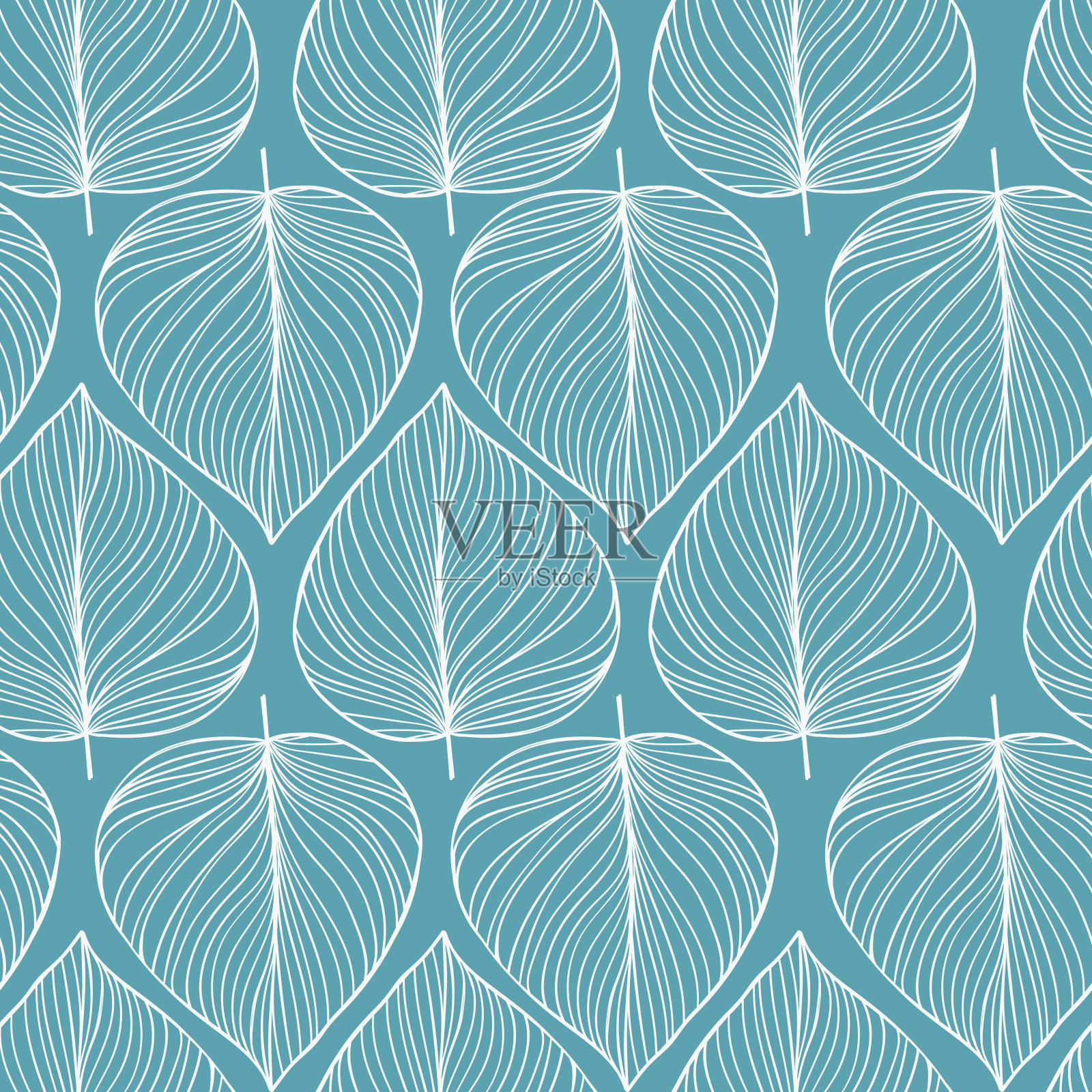 无缝叶片背景，矢量插图。插画图片素材