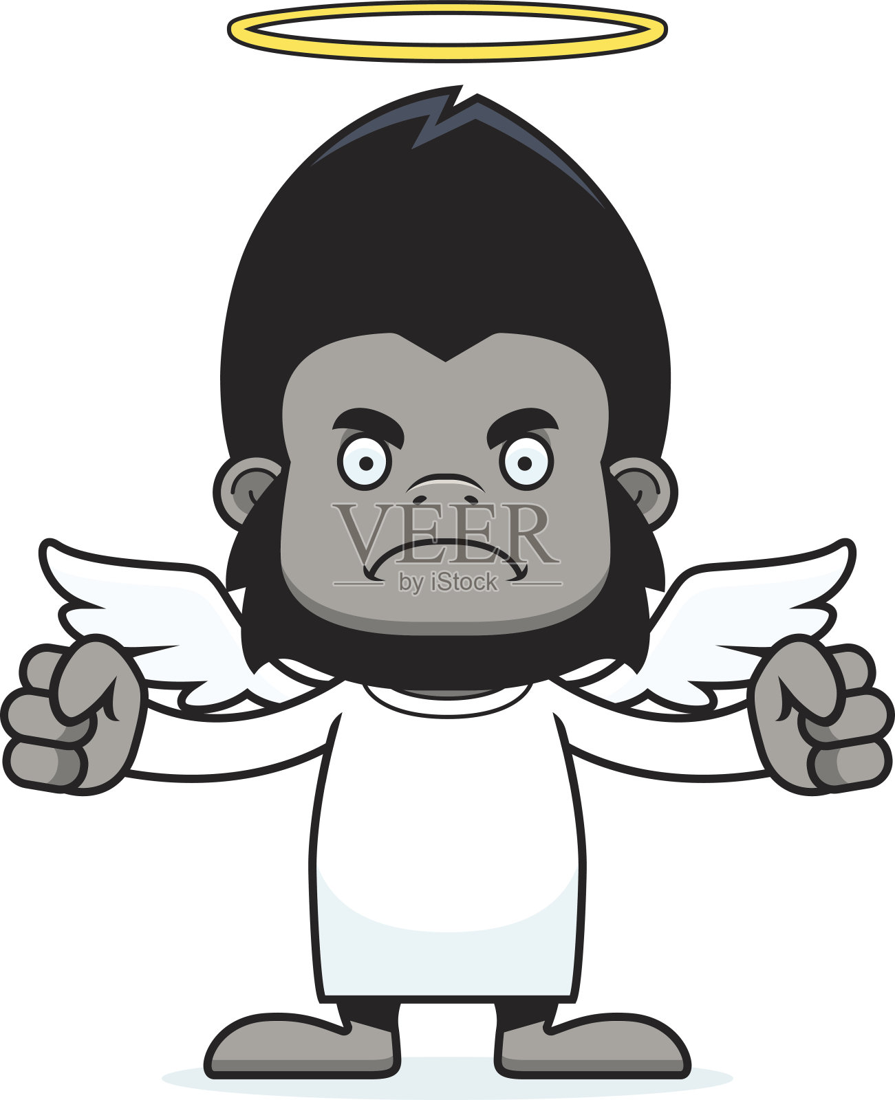 卡通愤怒的天使大猩猩设计元素图片