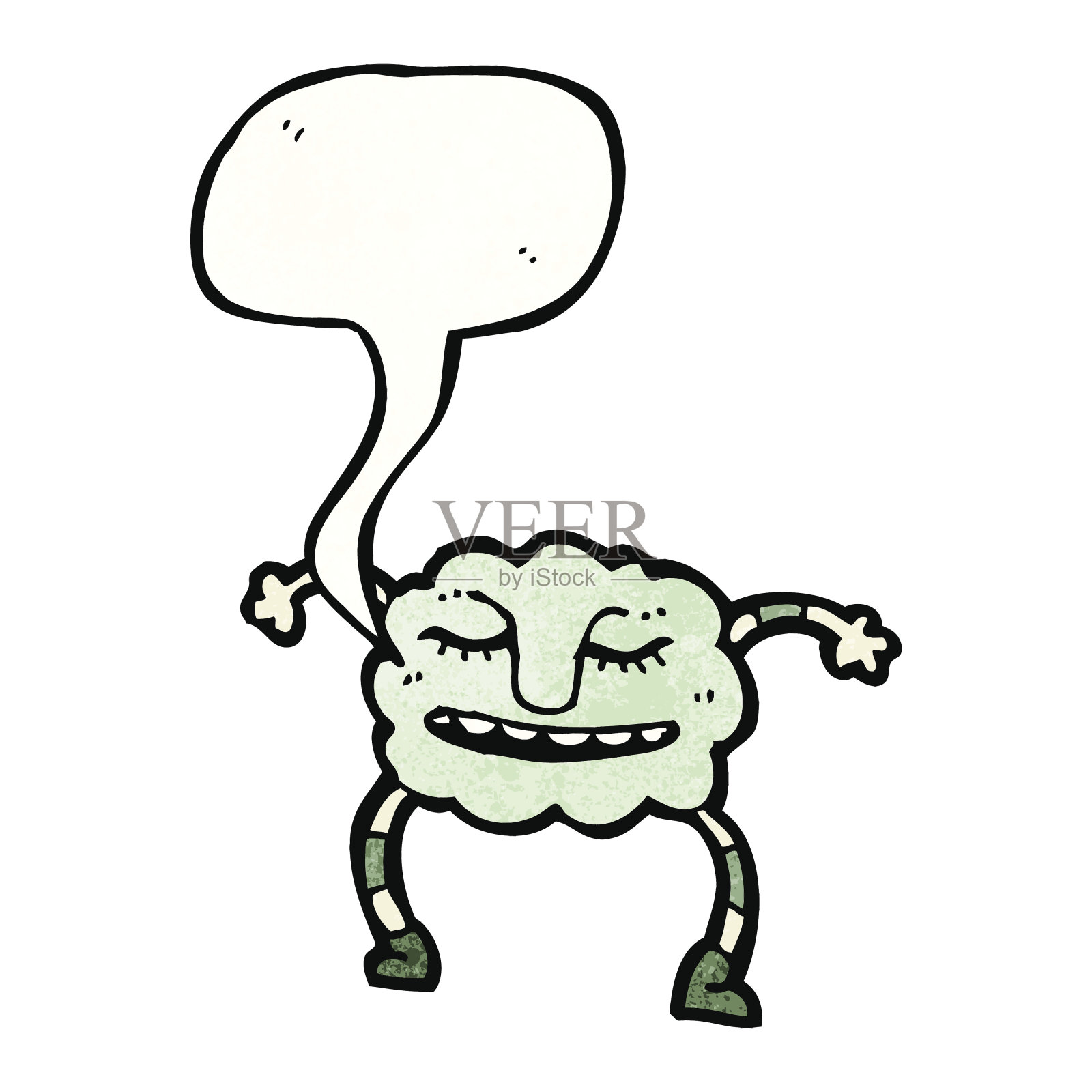 滑稽的云怪物和语音泡泡插画图片素材