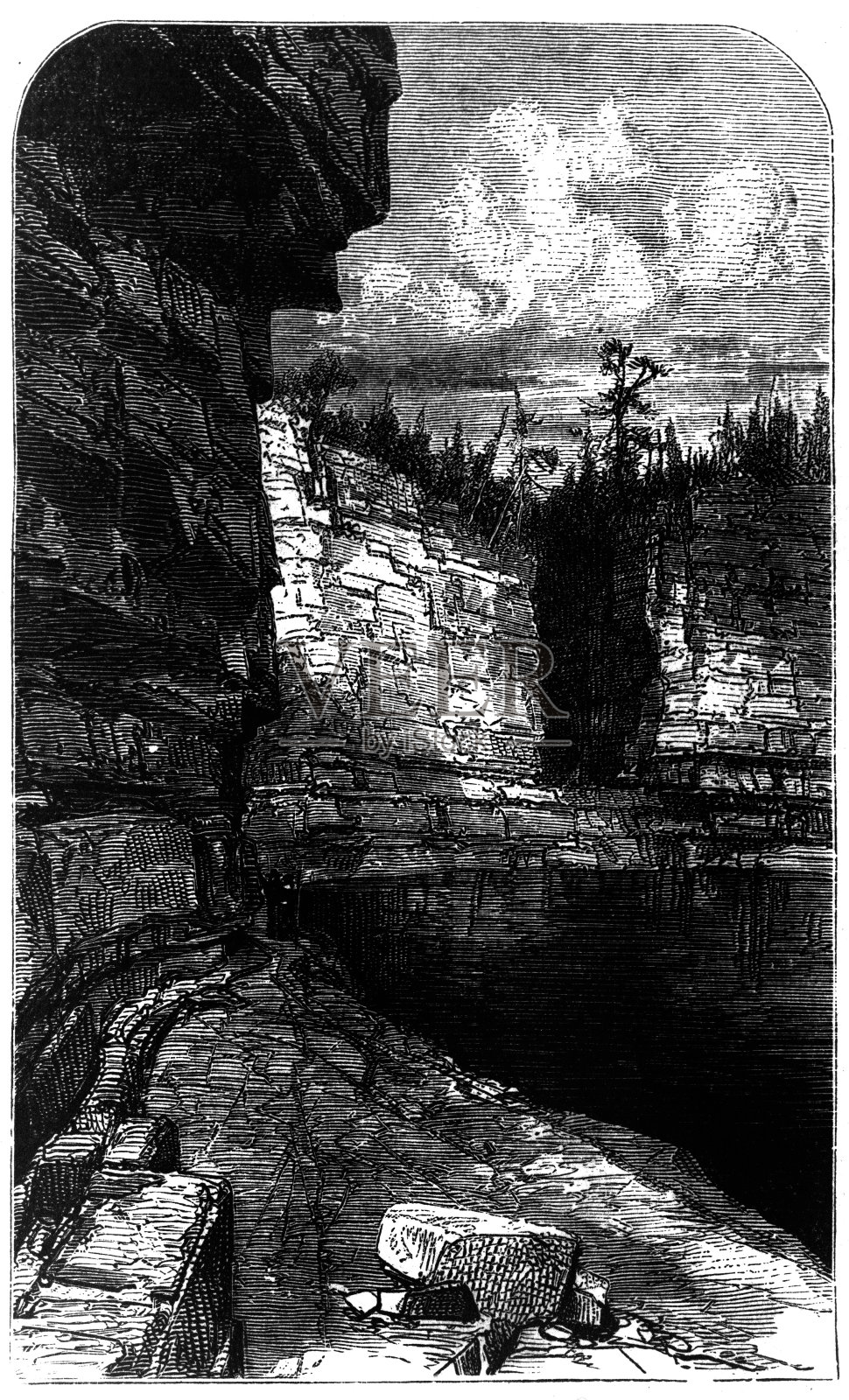 盆地插画图片素材